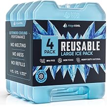 Reusable Extra Large Ice Packs for Cooler, Long Lasting Freezer Packs for Camping, Beach, and Road Trips, Cooler Ice Packs BPA-Free Non-Toxic, 8" x 6.7"