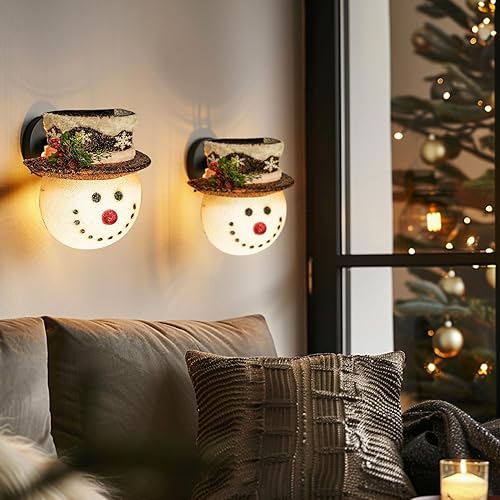 Miniatura 7 de FUNPENY Cubiertas de luz de porche de Navidad con diseño de muñeco de nieve, decoración de Navidad al aire libre, cubiertas de luz para luces de