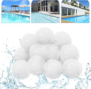 JNGLGO Bolas de filtro de piscina de 2800 g, para filtro de arena, 25 kg, bolas de filtro para piscina, color blanco