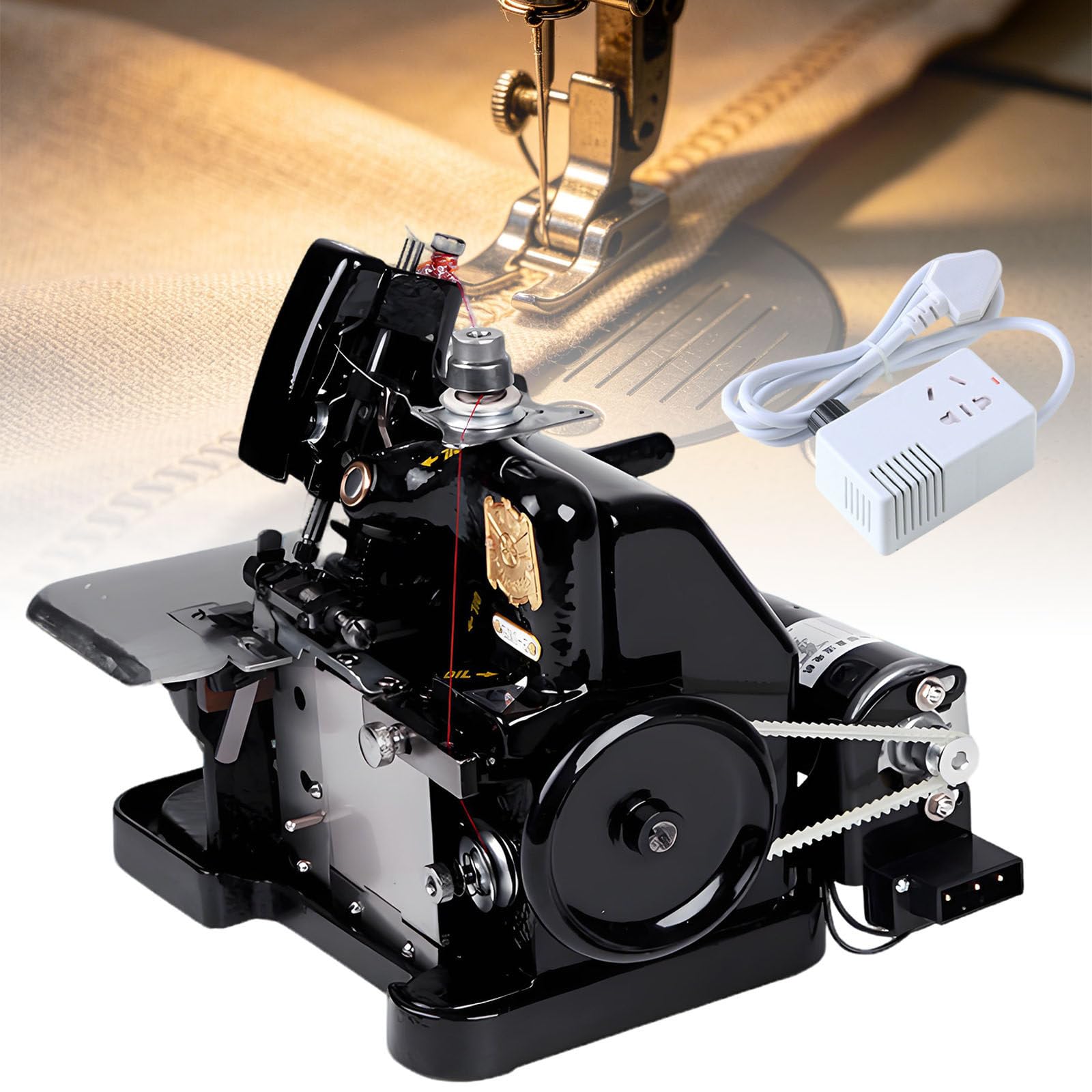 Ymnogjie 250W Sergers Overlock Machines,Adjustable Stitch Length 3000 Stitches per Minute,with 3 Stitch Capability,Overlock Sewing Machine for Hemming Sewing Black