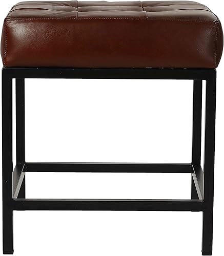 Miniatura 4 de Bare Decor Taburete de cuero genuino y patas de metal Tanzie