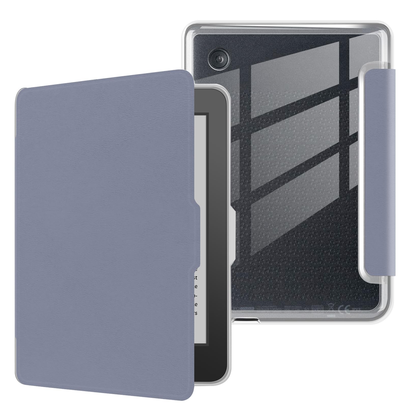 Custodia per Kobo Clara BW 2024 da 6 pollici, ultra trasparente, morbida e flessibile, in TPU trasparente, con funzione Sleep/Wake automatica, per Kobo Clara BW, grigio scuro