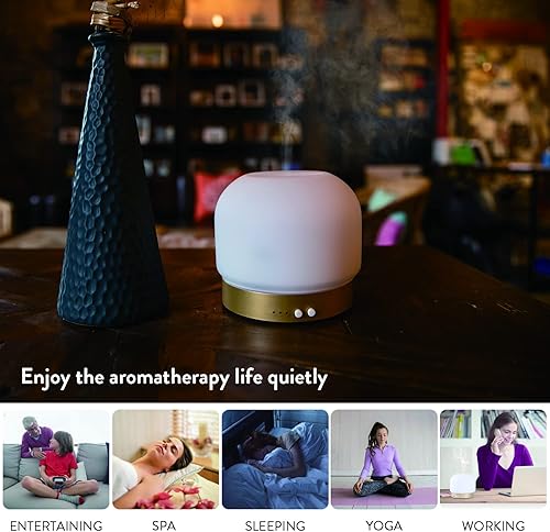 Miniatura 7 de Difusores de aceite esencial para habitación grande, difusor de aromaterapia de 9.5 fl oz para el hogar, cubierta de vidrio, 4 temporizadores,