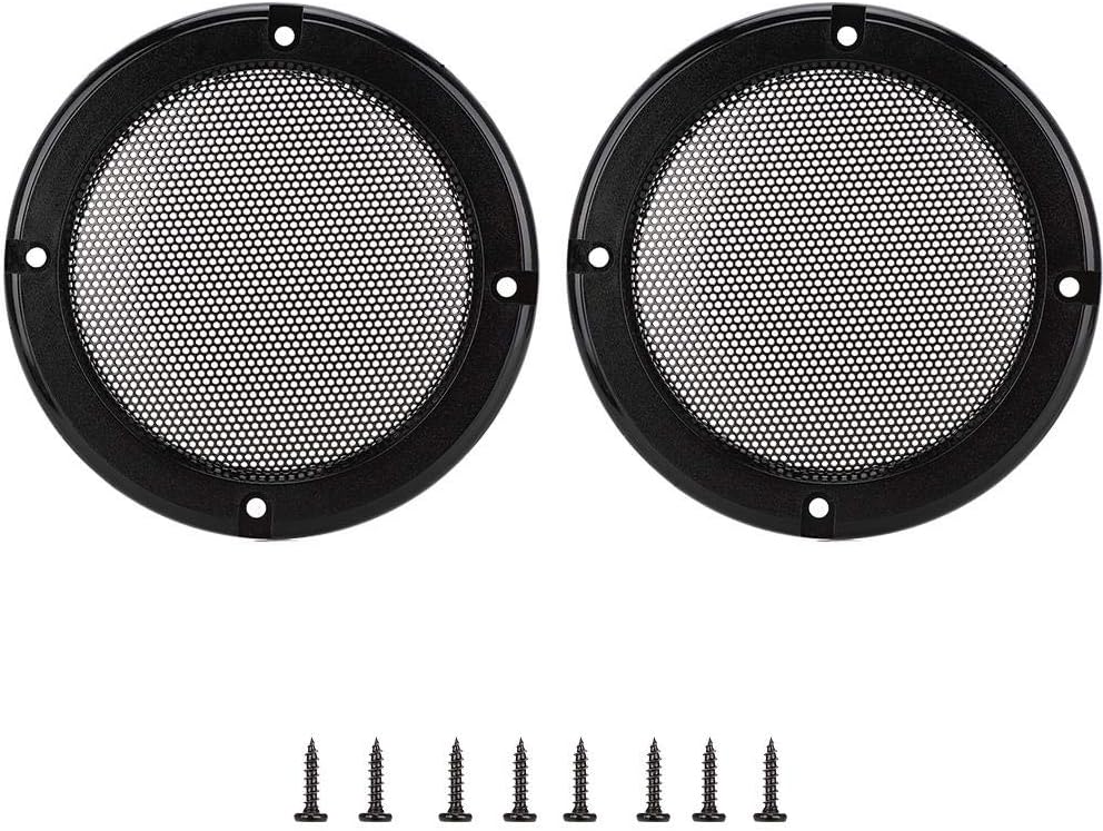 Amazon スピーカー装飾サークル、美しい実用的な4インチスピーカーカバー2個金属ABSプラスチックカースピーカー用小型スピーカー用(黒
