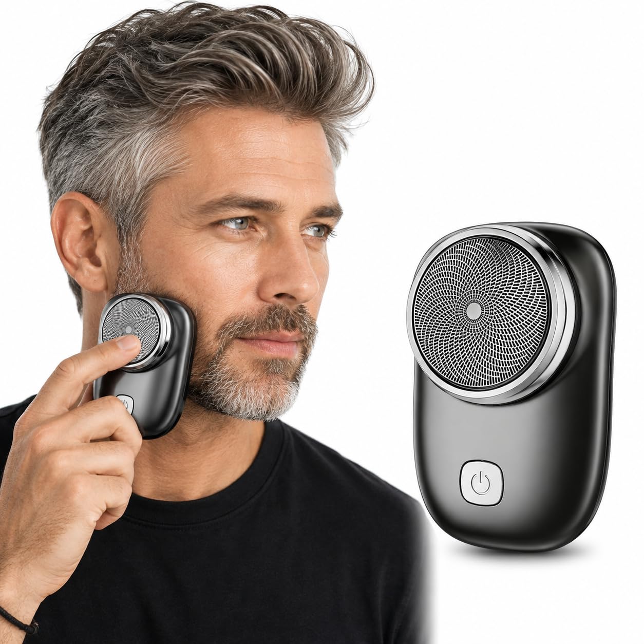angenil mini electric shaver for man, portable shaving machine for man, pocket size clean shave trimmer for men, foil shaver for men, type-c fast charging, wet and dry use for home, travel, outdoor