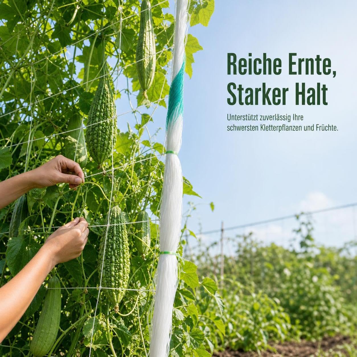 Rankgitter für, Gurken und andere Kletterpflanzen, für die Pflanzenpflege, 3.5 Meter * 100 Meter Yamswurzelnetz