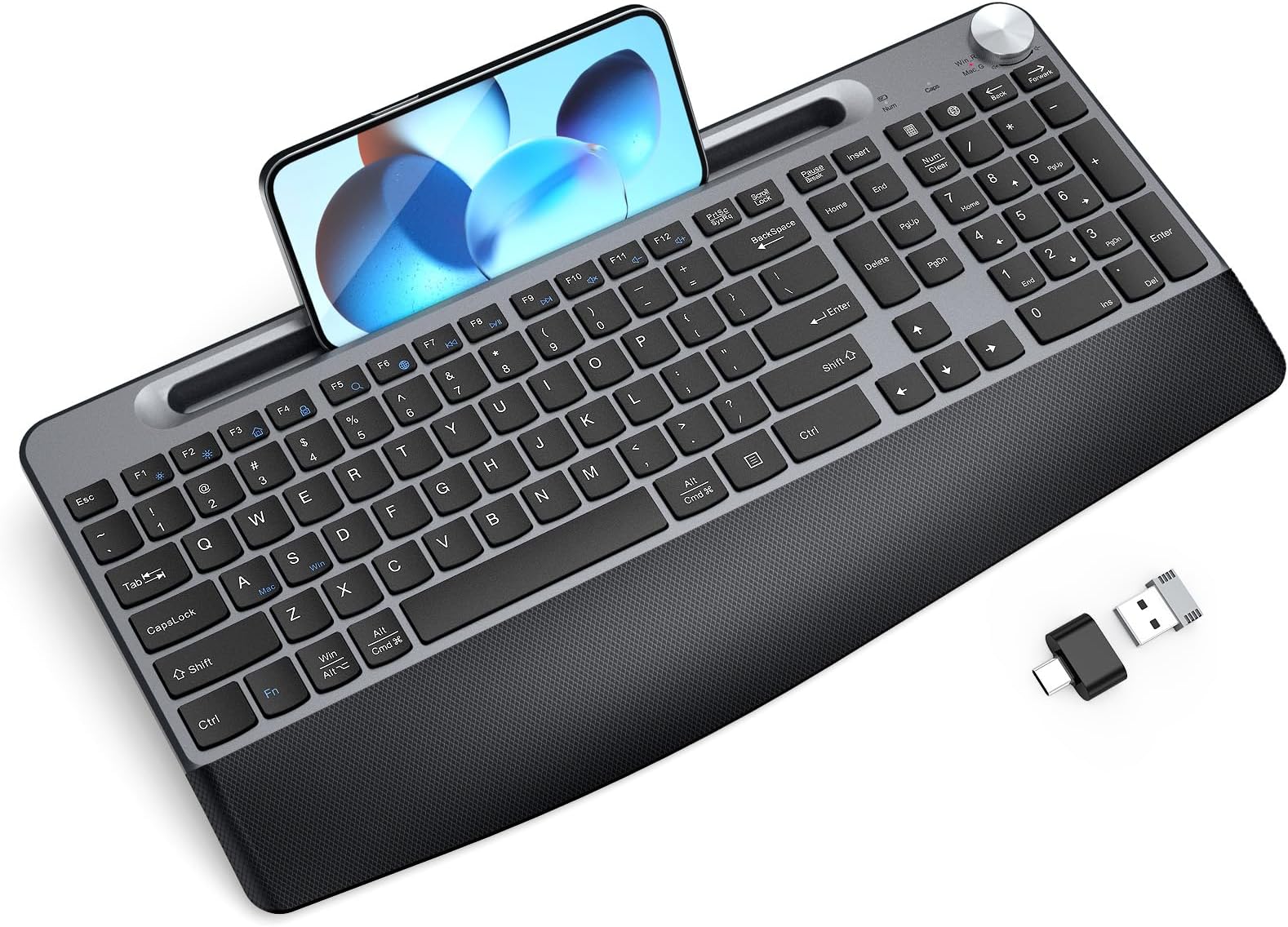 Arteck Solar Bluetooth Keyboard - Multi-Device Wireless Keyboard With Solar Charging
