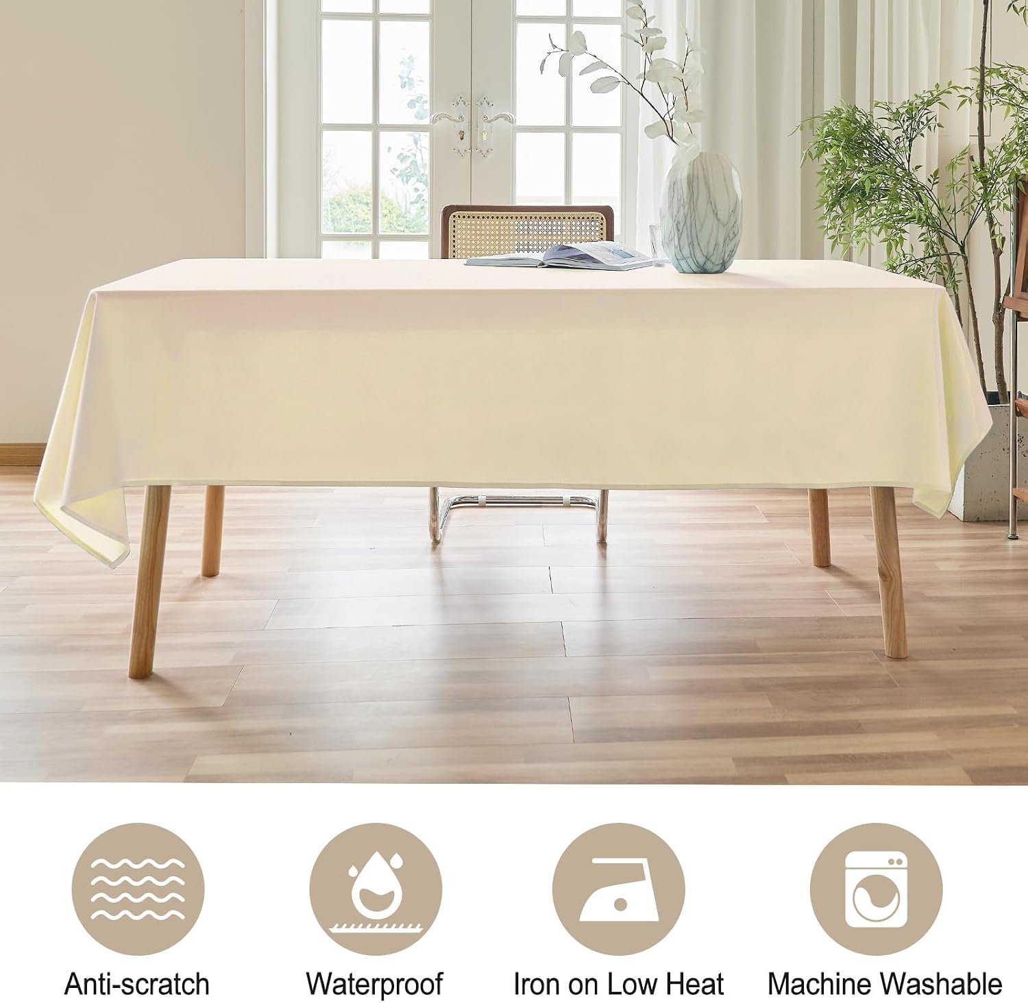 AUSSPVOCT Textured Table Cloth Rectangle 60x84 Inch for Home Kitchen Decor image 3
