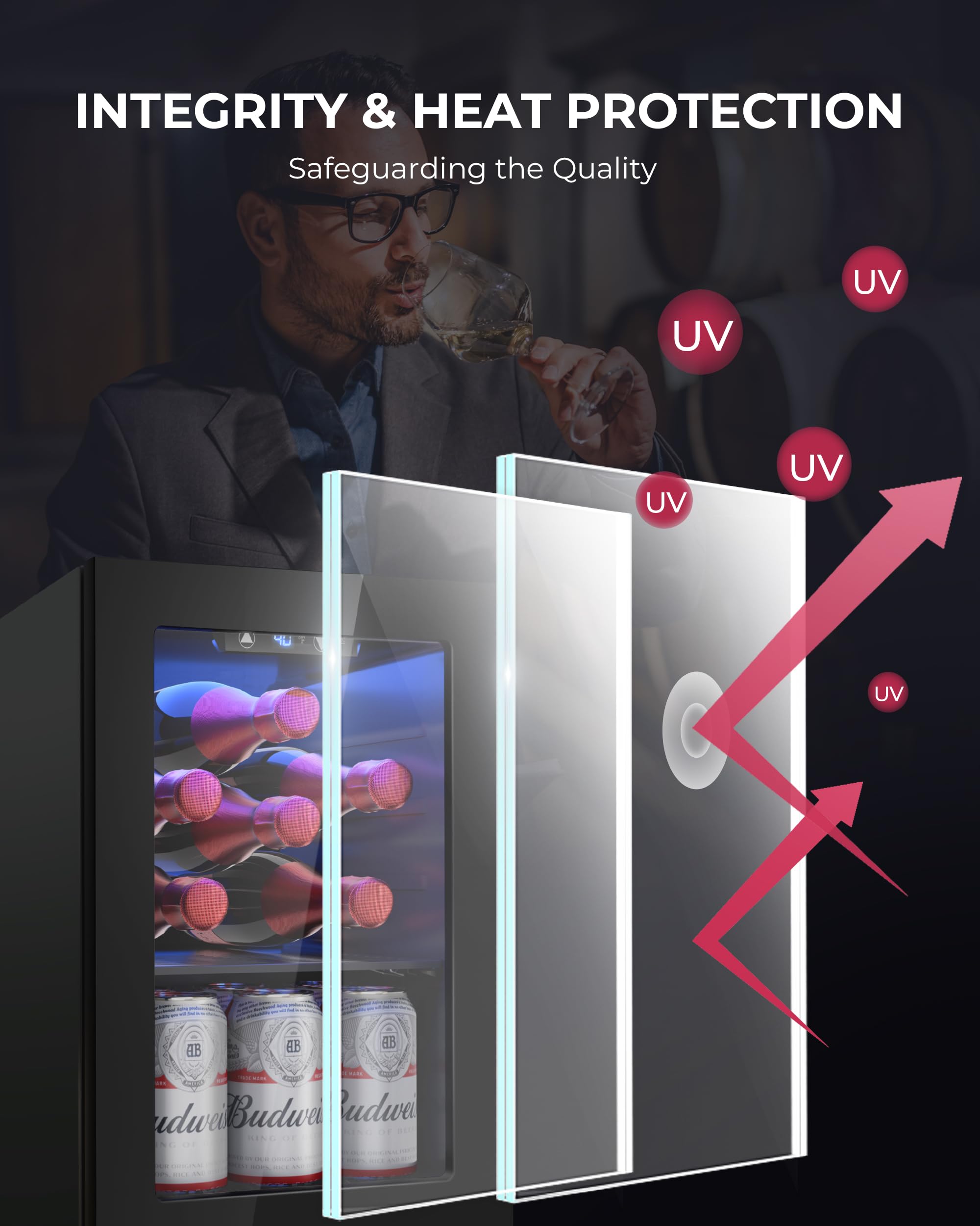 Icyglee 6 Bottles And 6 Cans Compact Beverage Refrigerator, Freestanding Mini Fridge With Temperature Control For Beer Wine, Under Counter Small Refrigerator Adjustable Shelve For Home And Bar on Fridge.com - View 6