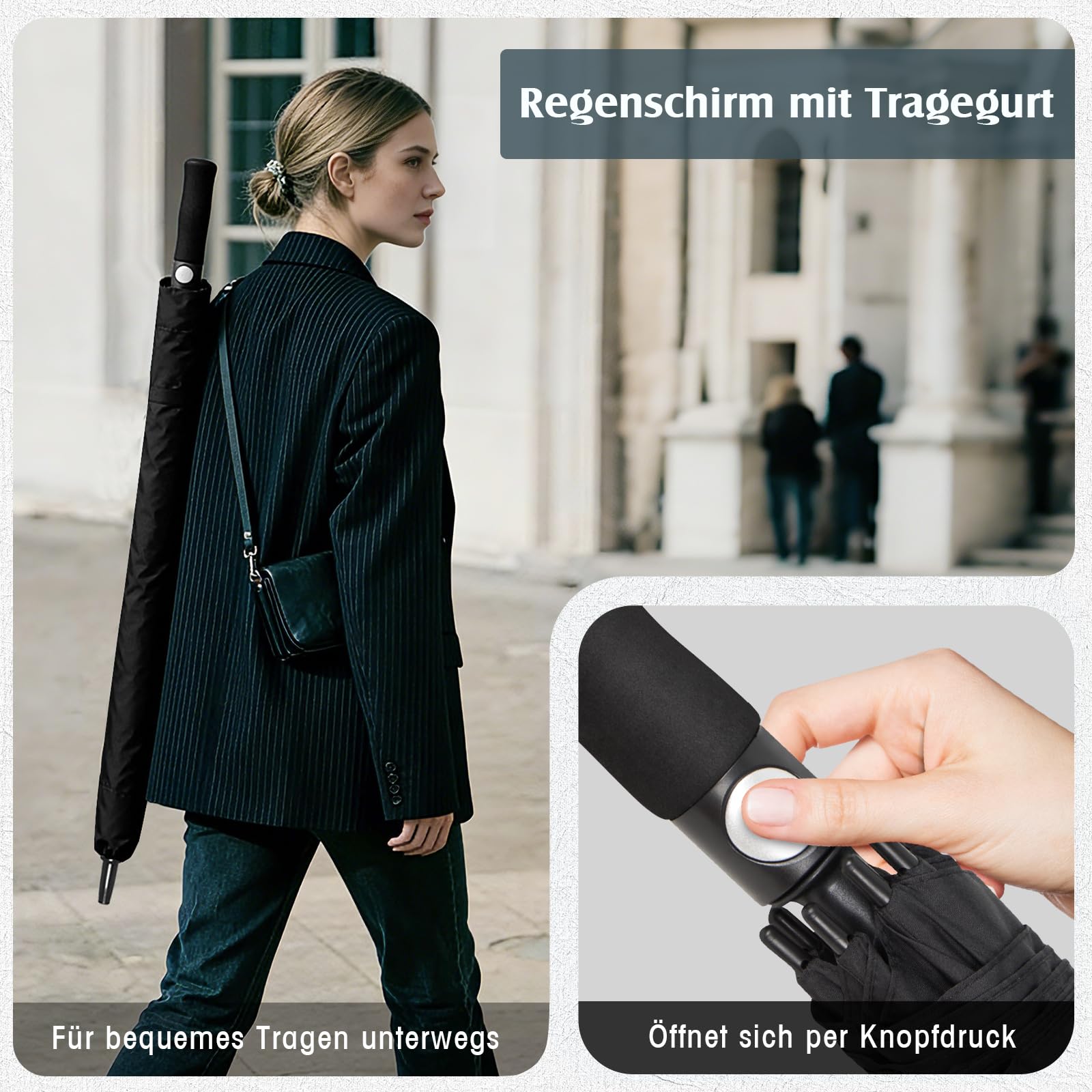 ZOMAKE Regenschirm Groß Sturmfest XL/XXL - Großer Golf-Regenschirm, Windsicher & Stabil, Automatik Großer Schirm, Herren & Damen, 2 Personen, Outdoor & Reise