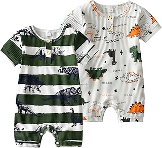Fupality Baby,Clothing,Baby Boys 0-24m,Bodysuits & One-Pieces,Rompers Fupality Baby Rompers Baby Boy 2 Pack Summer Short Sleeve Dinosaur Print One Piece Jumpsuit