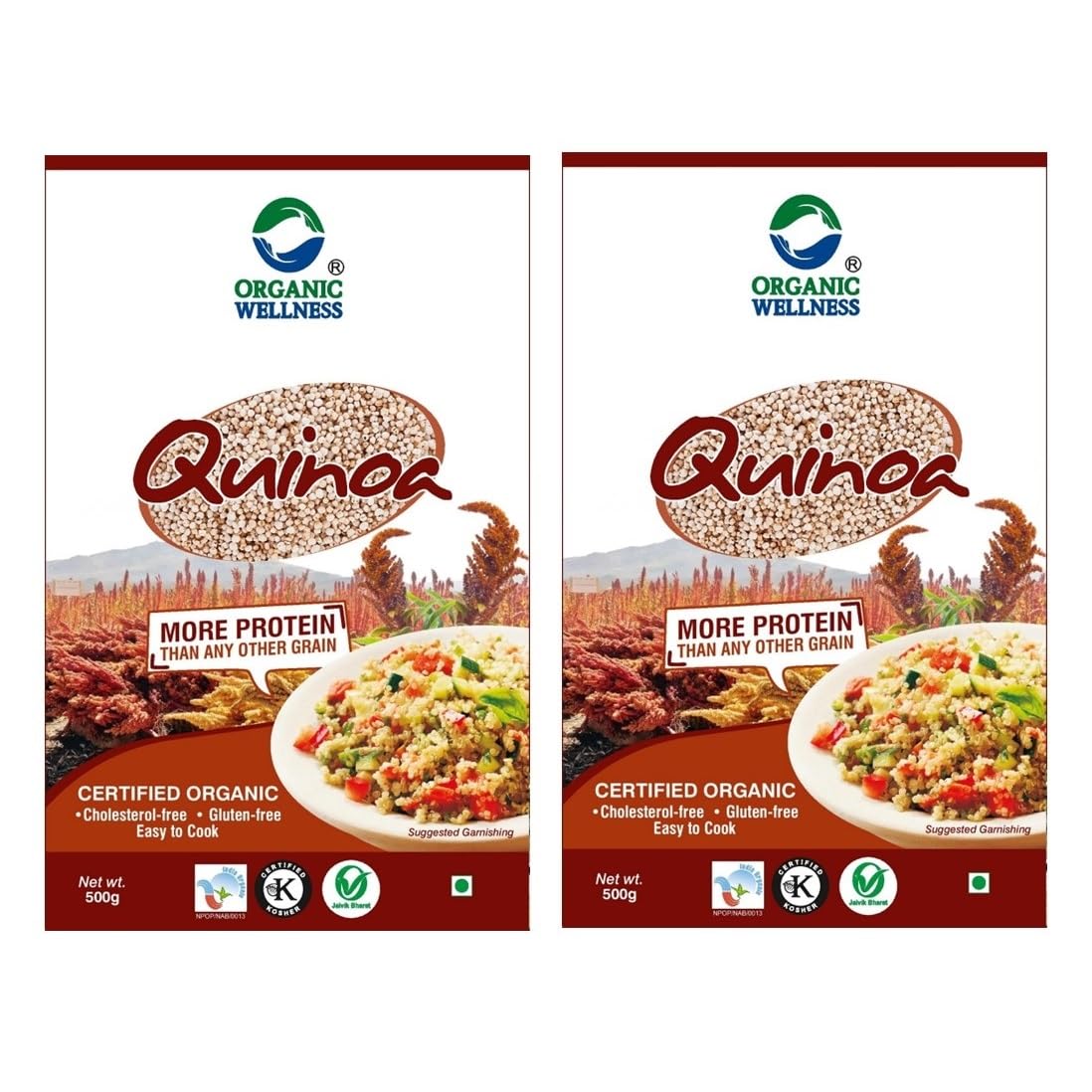 Organic Wellness Natural Premium Gluten Free Quinoa II Healthy Breakfast II Enriched with Proteins & Fibre, Minerals II Diet Food for Weight Loss, 500 Gram (Pack of 2) (B08L1WRZH5) Amazon Price History, Amazon Price Tracker