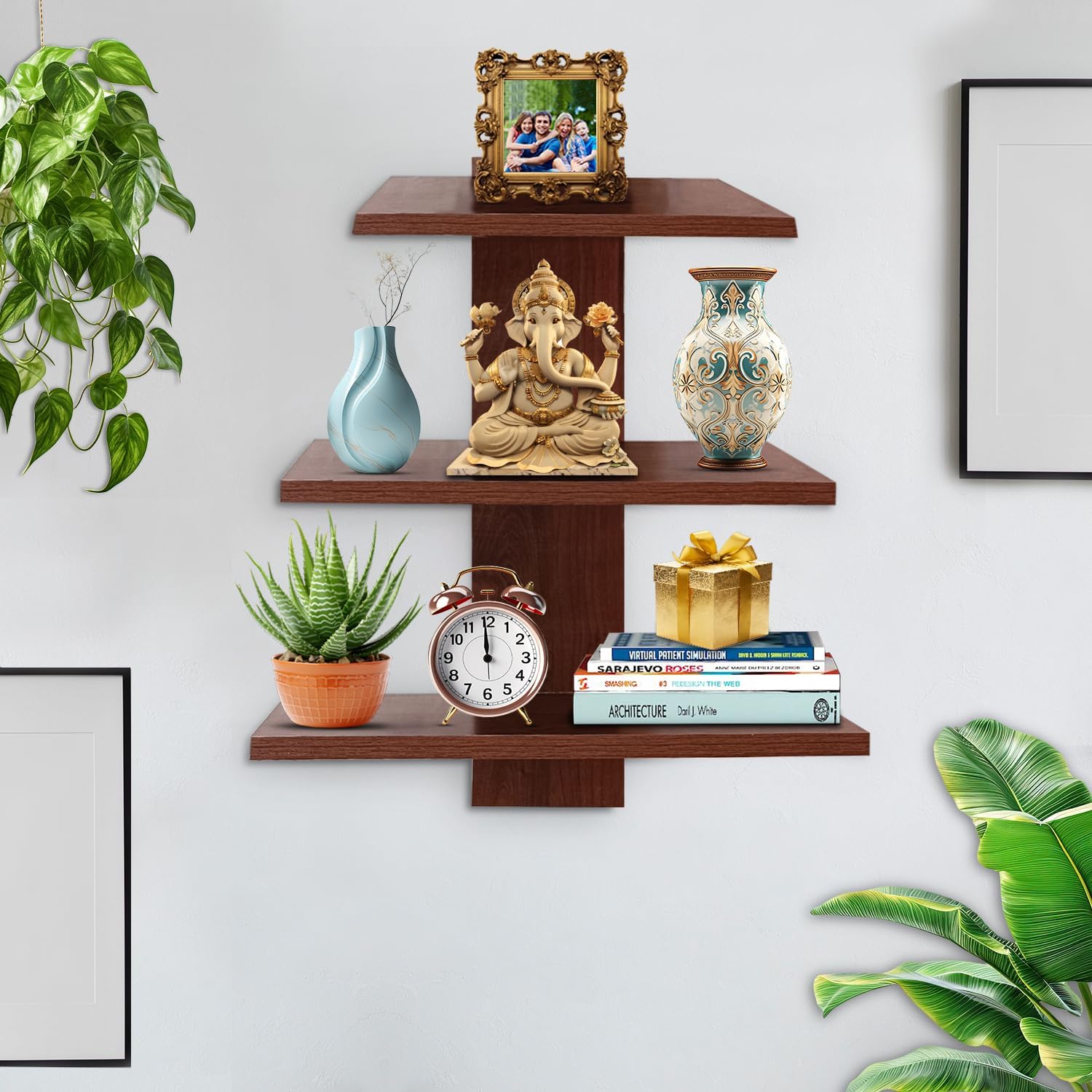 STYLEX Wooden Wall Shelf for Living Room/Wall Mounted Shelf/for Home décor Items/Floating Book Rack for Study Room, Office, Kitchen-image-35