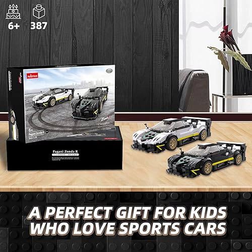 Miniatura 6 de YYC RASTAR 128 Pagani Zonda R - Kit de construcción de modelo de coche de juguete, juego de autos deportivos coleccionables con 387 piezas, techo