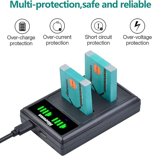 Miniatura 6 de Hisewen NB-6L NB-6LH Baterías y cargador de batería LED dual de repuesto para Canon PowerShot SX530 HS, SX710 HS, SX700 HS, SX610 HS, SX600 HS,
