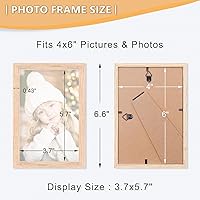 Vista 2 de Marco de fotos de 4x6 pulgadas, marco de fotos de madera de ROBLE con vidrio Perspex para exhibición vertical u horizontal en mesa o pared