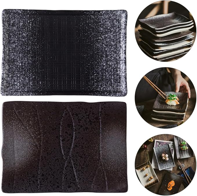 Set de 2 Platos Rectangulares para Sushi 21.5x14.5cm Cerámica miniatura 4