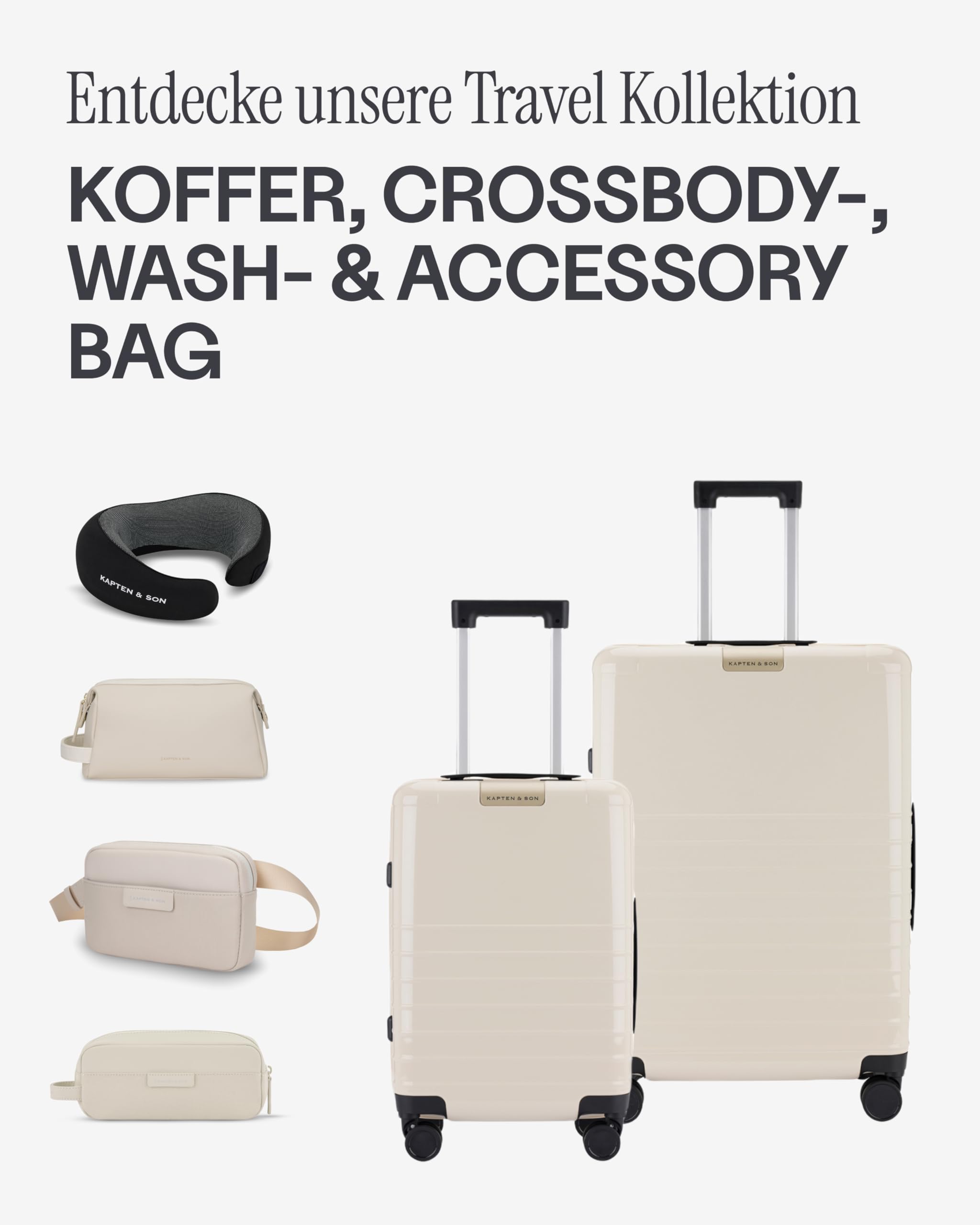 Kapten & Son Windsor Kulturtasche Sandstone 3L | Kulturtasche Damen & Herren | Kosmetiktasche aus veganem Tech-Material | Wasserabweisend, mit Innenfächern & Trageschlaufe | Washbag 14x25x11,5 cm