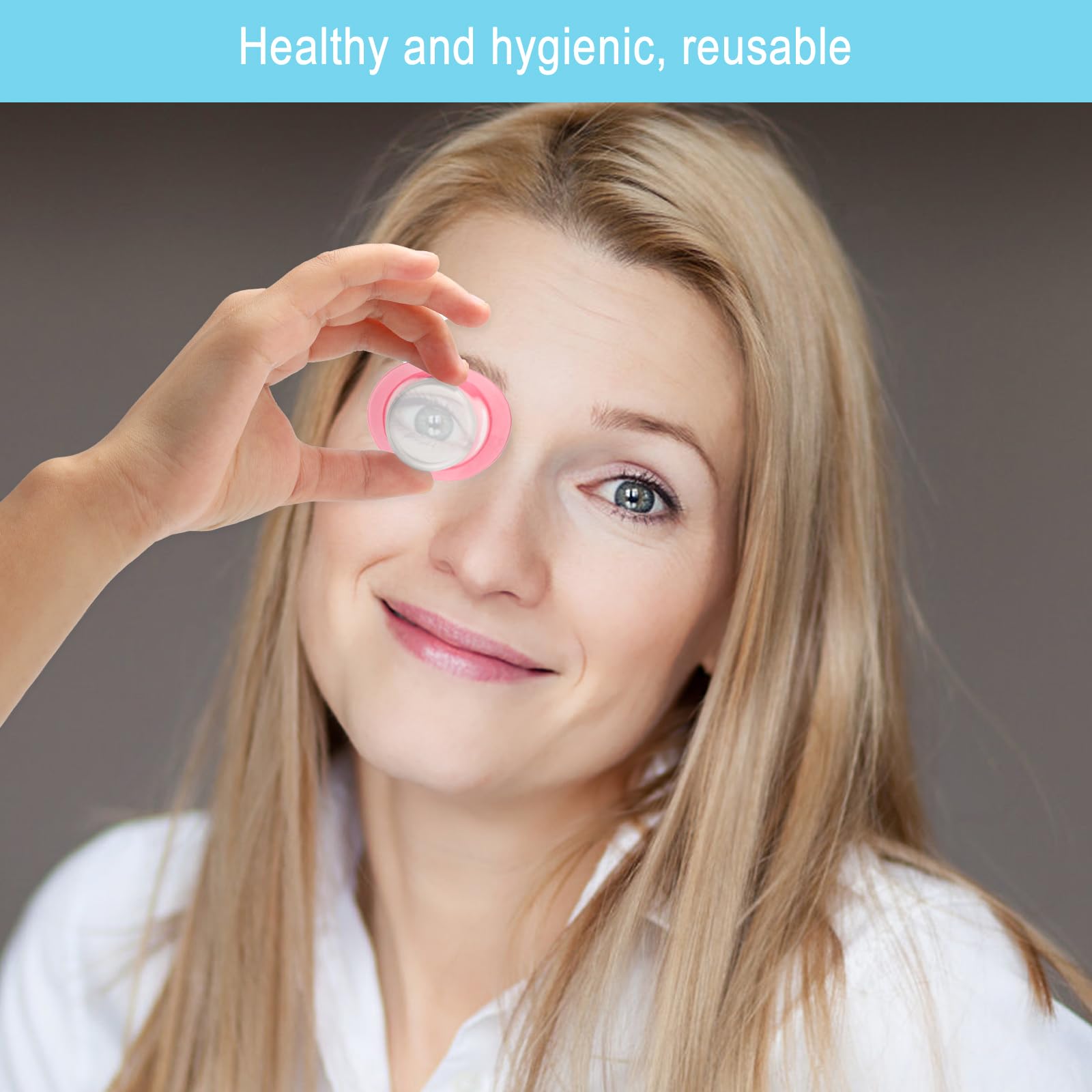 APOMOONS 2 Pezzi Tazza da Bagno per Occhi in Silicone, 10 ml Lavaggio Oculare Riutilizzabile, Portatile Lavaocchi, Strumento per la Cura Degli Occhi, Blu, Rosa