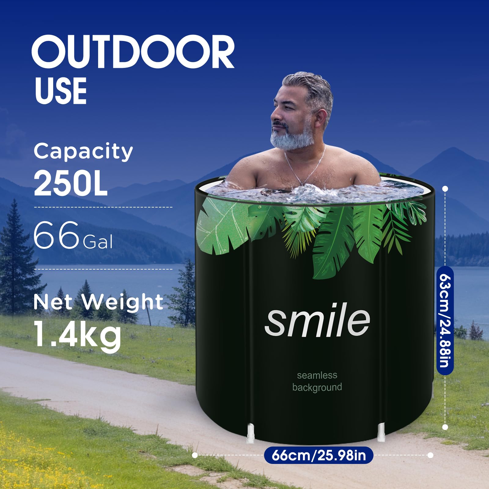 Portable Foldable Bathtub, Separate Family Bathroom SPA Tub - Image 2