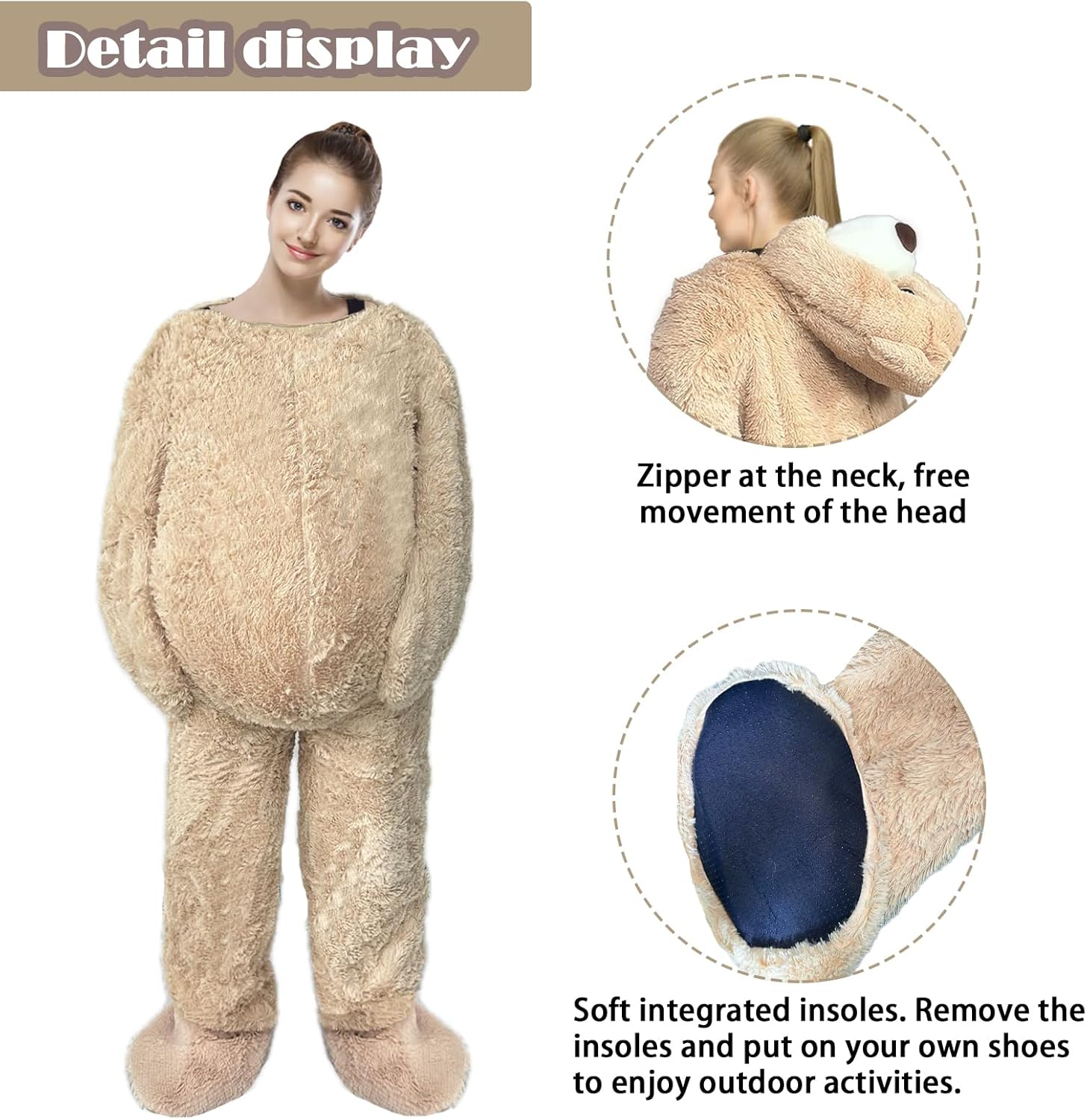 Bear Mascot Costume, Dancing Bear Costume, Giant Plush Bear Costume, Christmas Costumes for Adults, 73 inches - Image 6