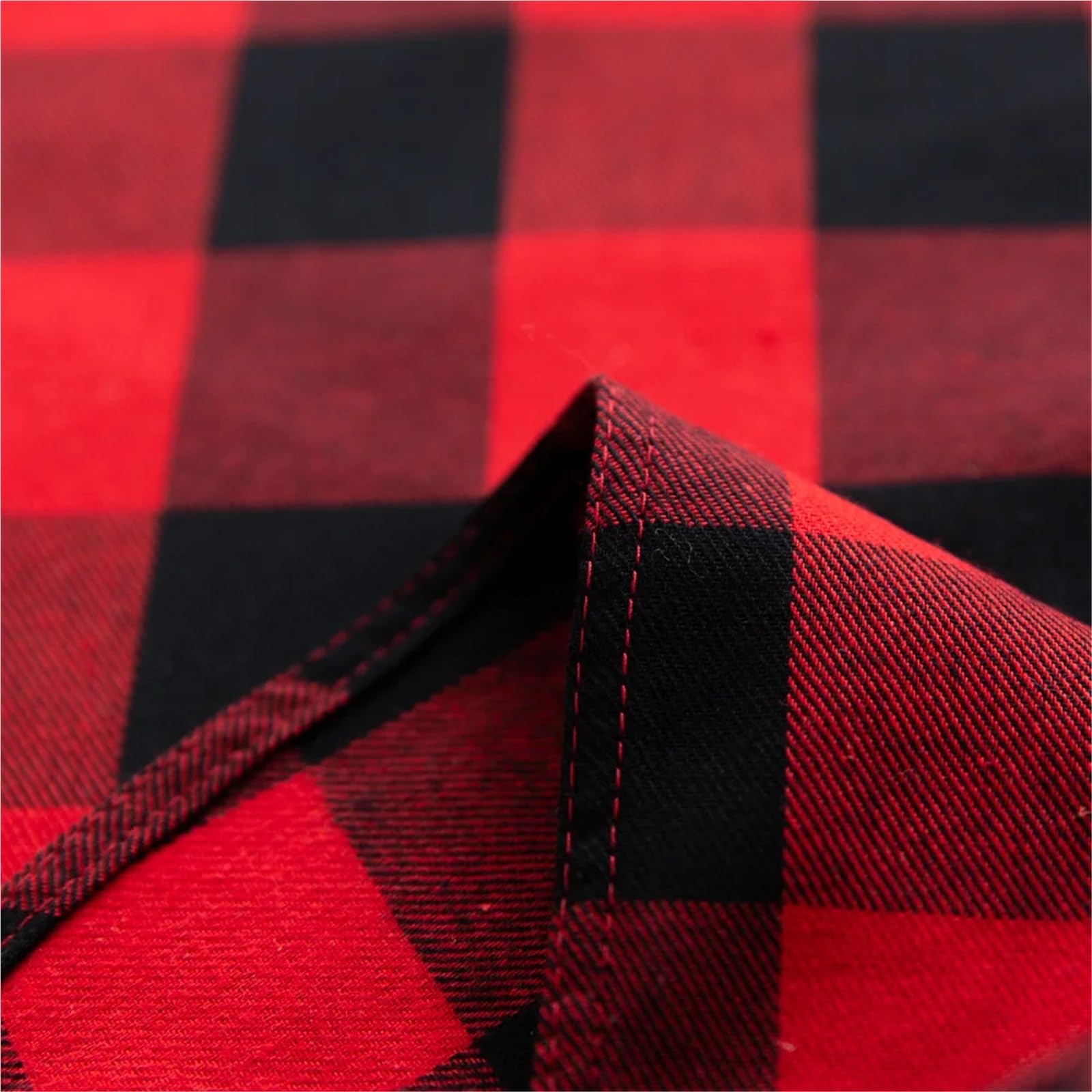 Mantel Redondo a Cuadros for Mesa, decoración navideña for reunión Familiar, Restaurante, Fiesta, Cena, decoración del hogar para Banquetes Y Fiestas(Red Black Plaid,90CM)