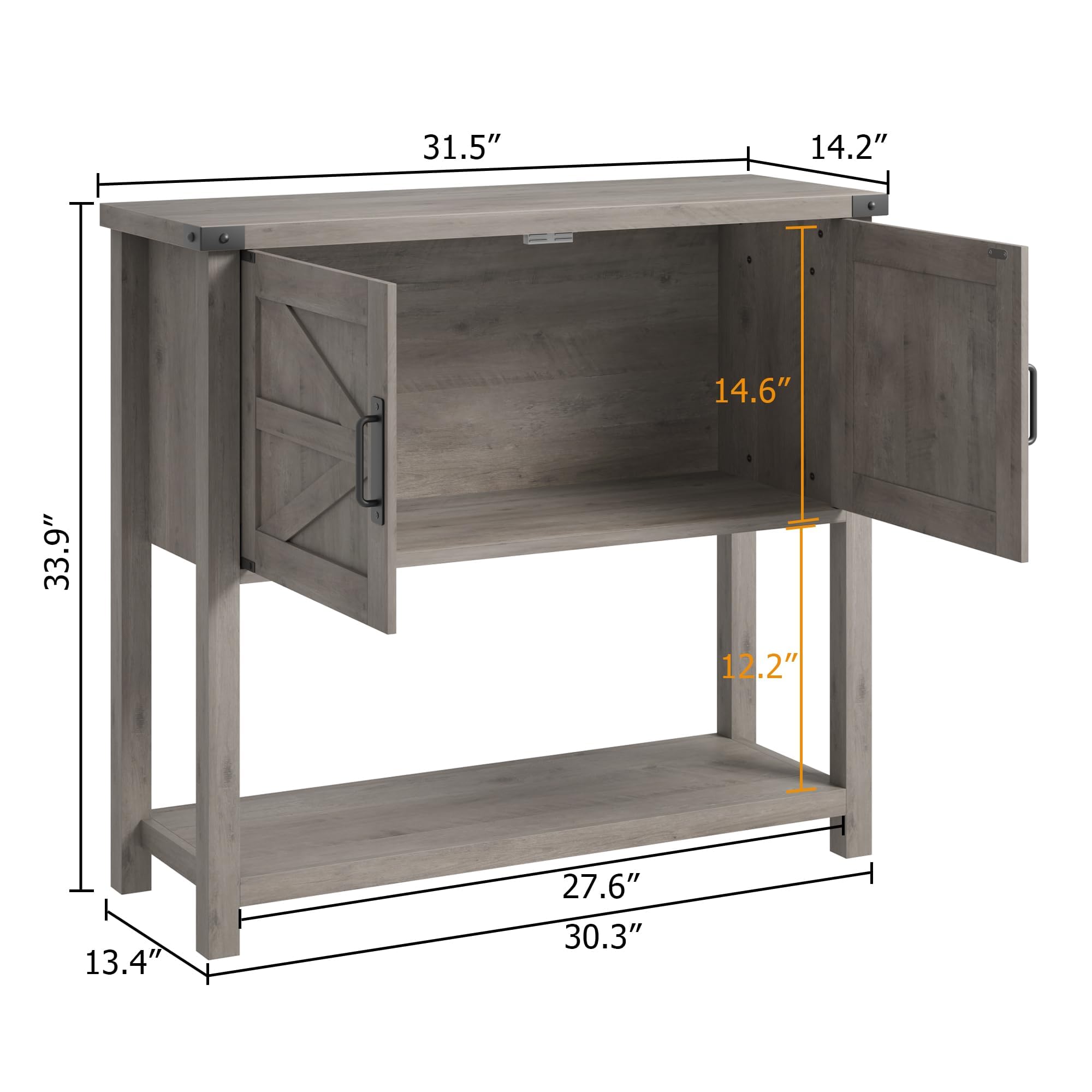 Garvee Mesita de Noche, Mesa Consola Estilo, Mueble Recibidor de Madera con Almacenaje, para Dormitorio y Salón, 77×34×86 cm (Gris)