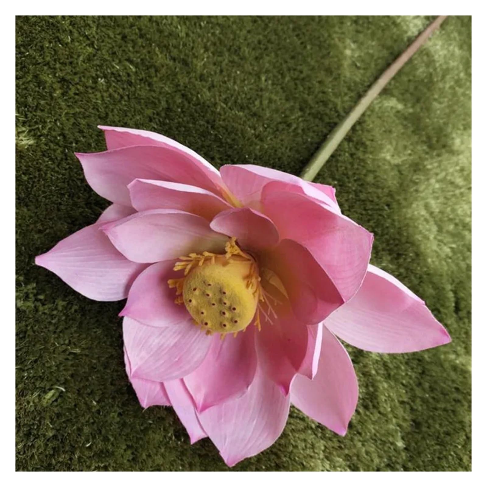 Artificial Lotus Flower, 4PC Artificial Stem Lotus Flower Bud Leaf Fruit(Pink)
