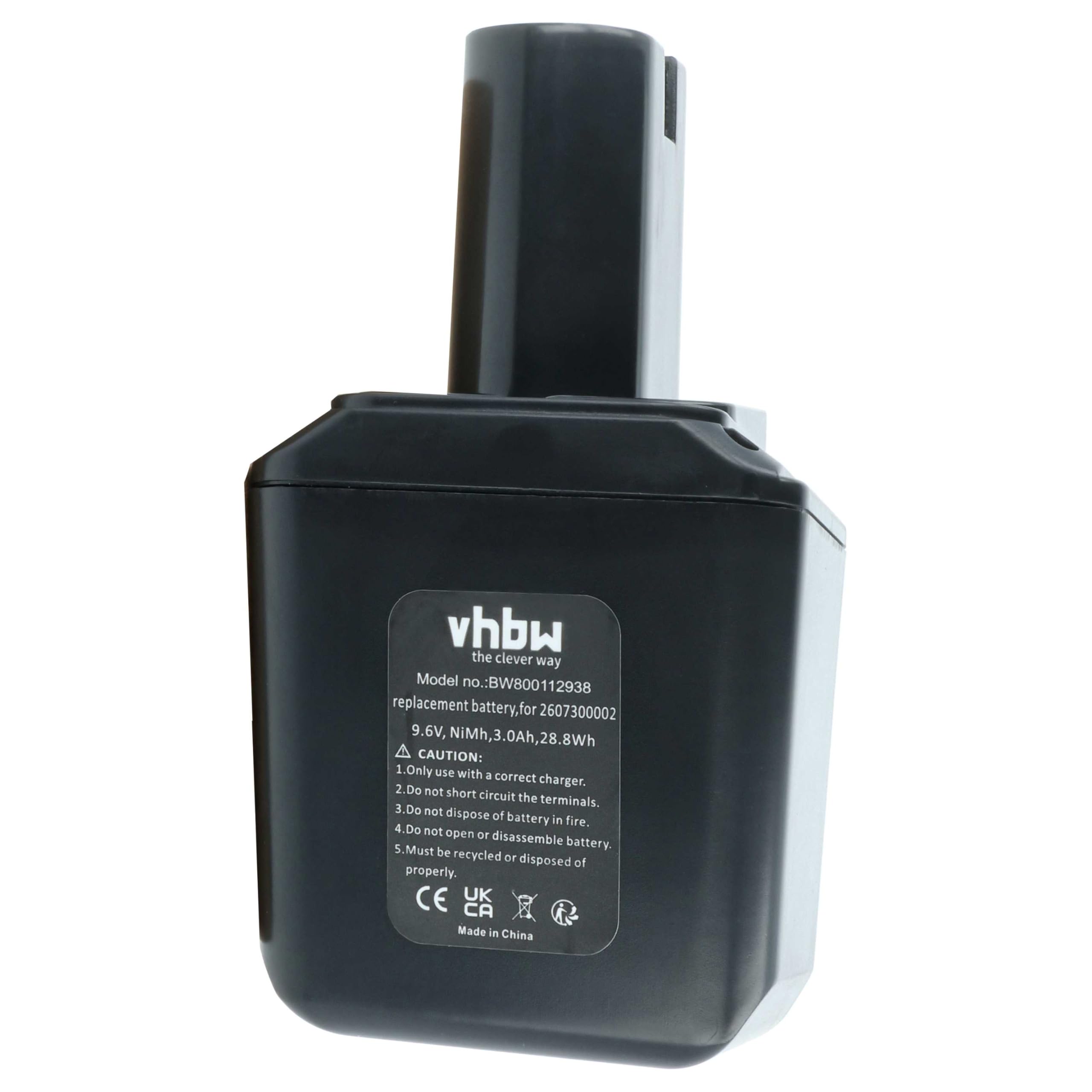 vhbw 3 x NiMH akumulator 3000 mAh (9,6 V) do narzędzi elektrycznych Bosch seria PSR 1. generacja z akumulatorem 9, 6 V jak 260730002, BH-964N