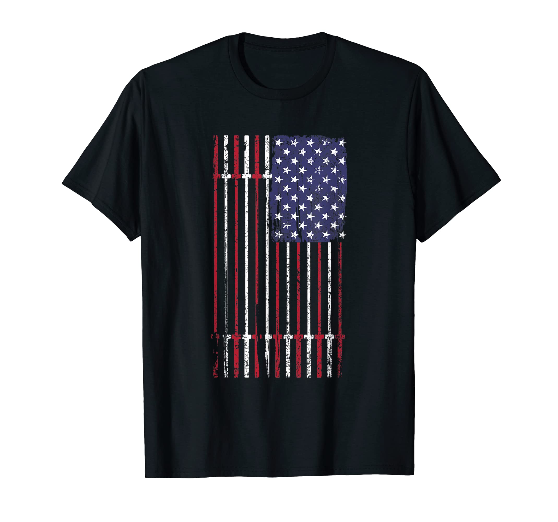 Bodybuilding FitnessUSA flag made of barbell T-Shirt