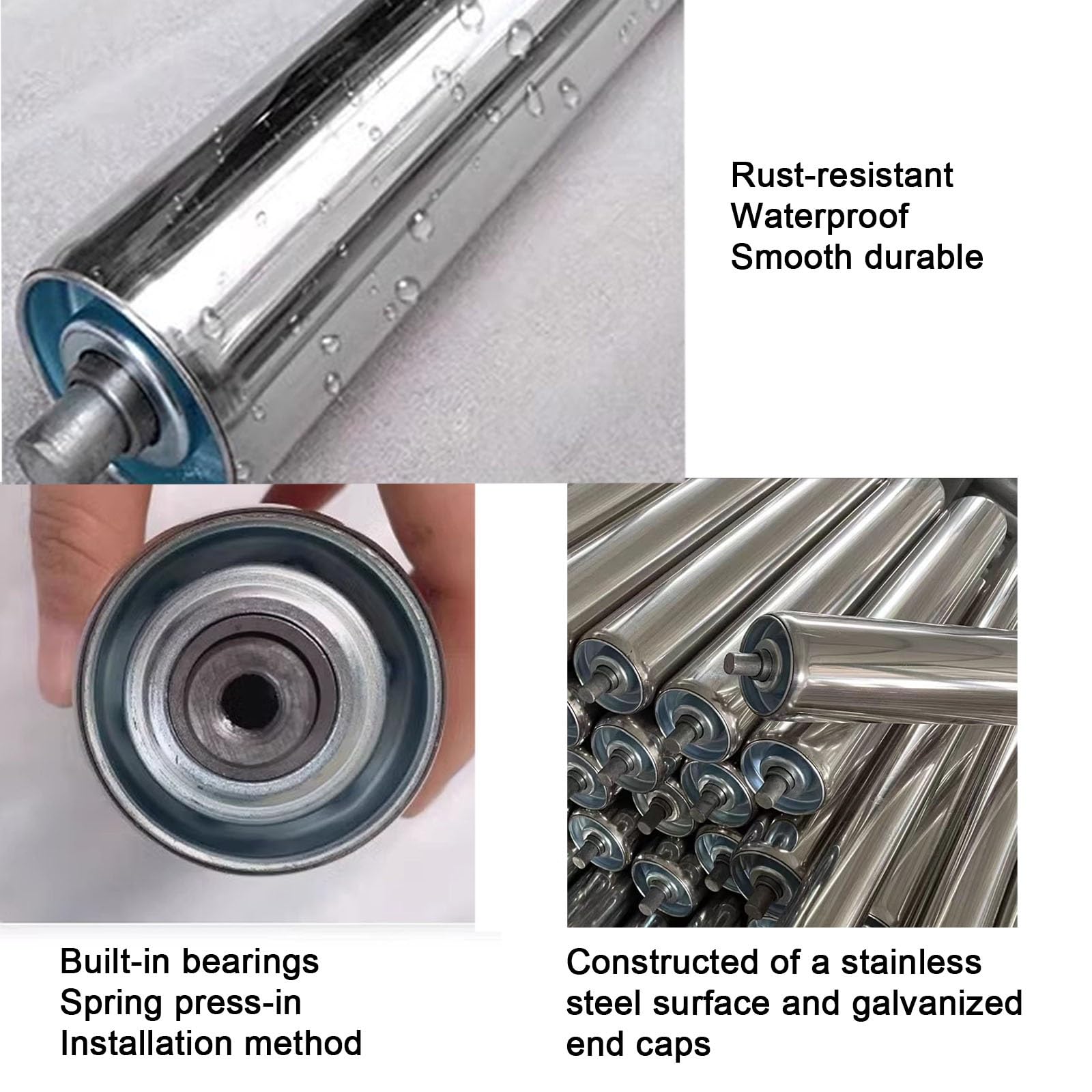 2.5 cm Schwerkraft-Rollenbahn – 25 mm Edelstahlrollen für Holzboot-Dock Materialhandhabung – und effiziente Transportlösung für schwere Lasten