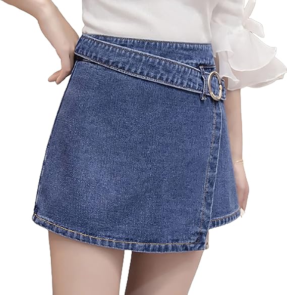 Amazon Co Jp デニムスカート ハイウェスト かわいい 半ズボン ワイドパンツ キュロット 着痩せ Aライン 合わせやすい レディース ショートパンツ ジーンズ お洒落 着痩せ 清涼 日常着用 ファッション