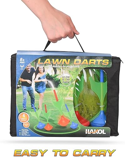 Miniatura 5 de Juego de dardos para césped brillan en la oscuridad juguete para patio trasero para uso al aire libre juguete para niños y adultos  Diversión para