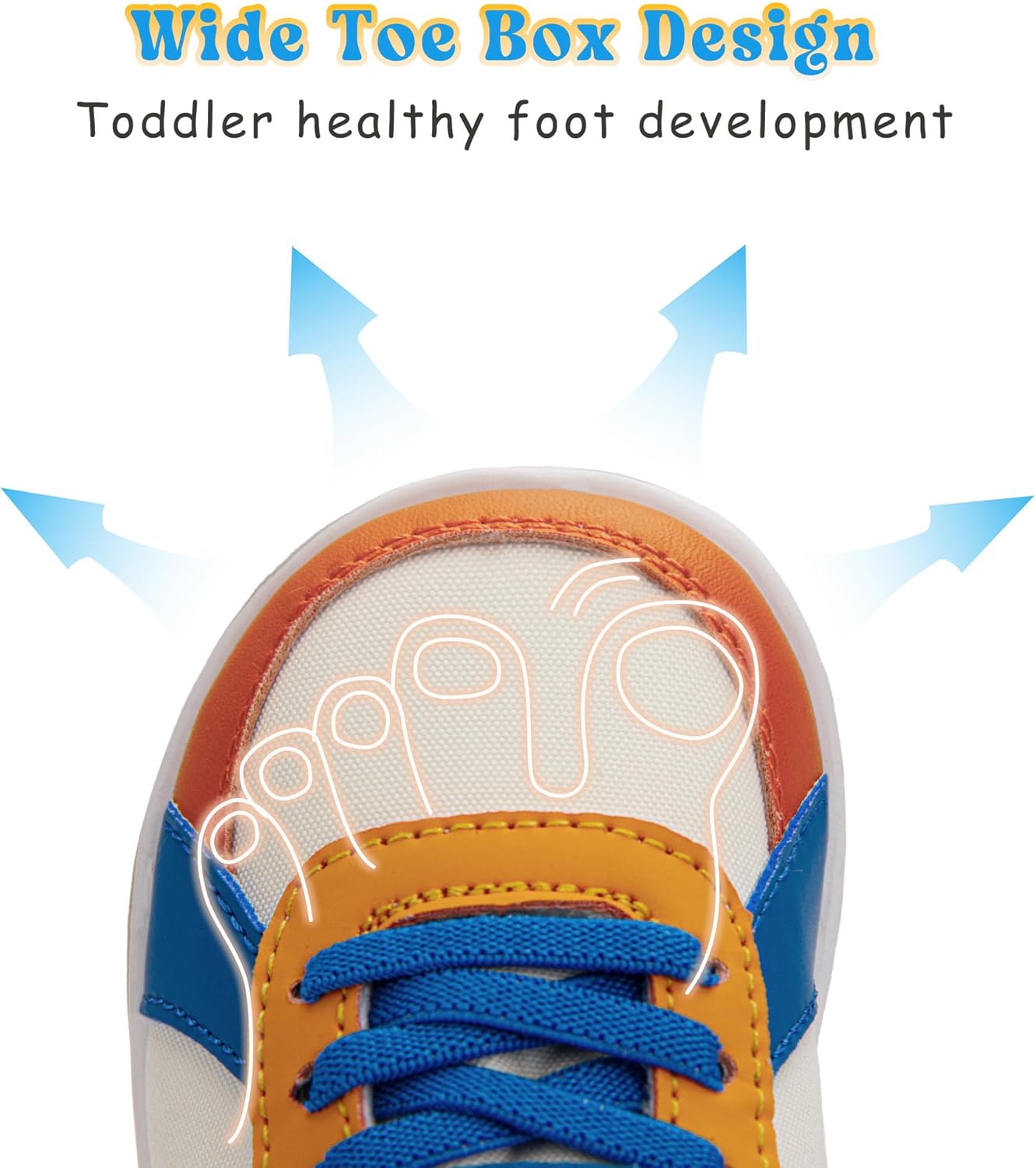 SKYWHEEL Toddler Wide Toe Box Barefoot Shoes Boys Sneakers Kids Tennis Shoes Comfort Lightweight Zero Drop Walking Shoe for Indoor/Outdoor Play - Image 3