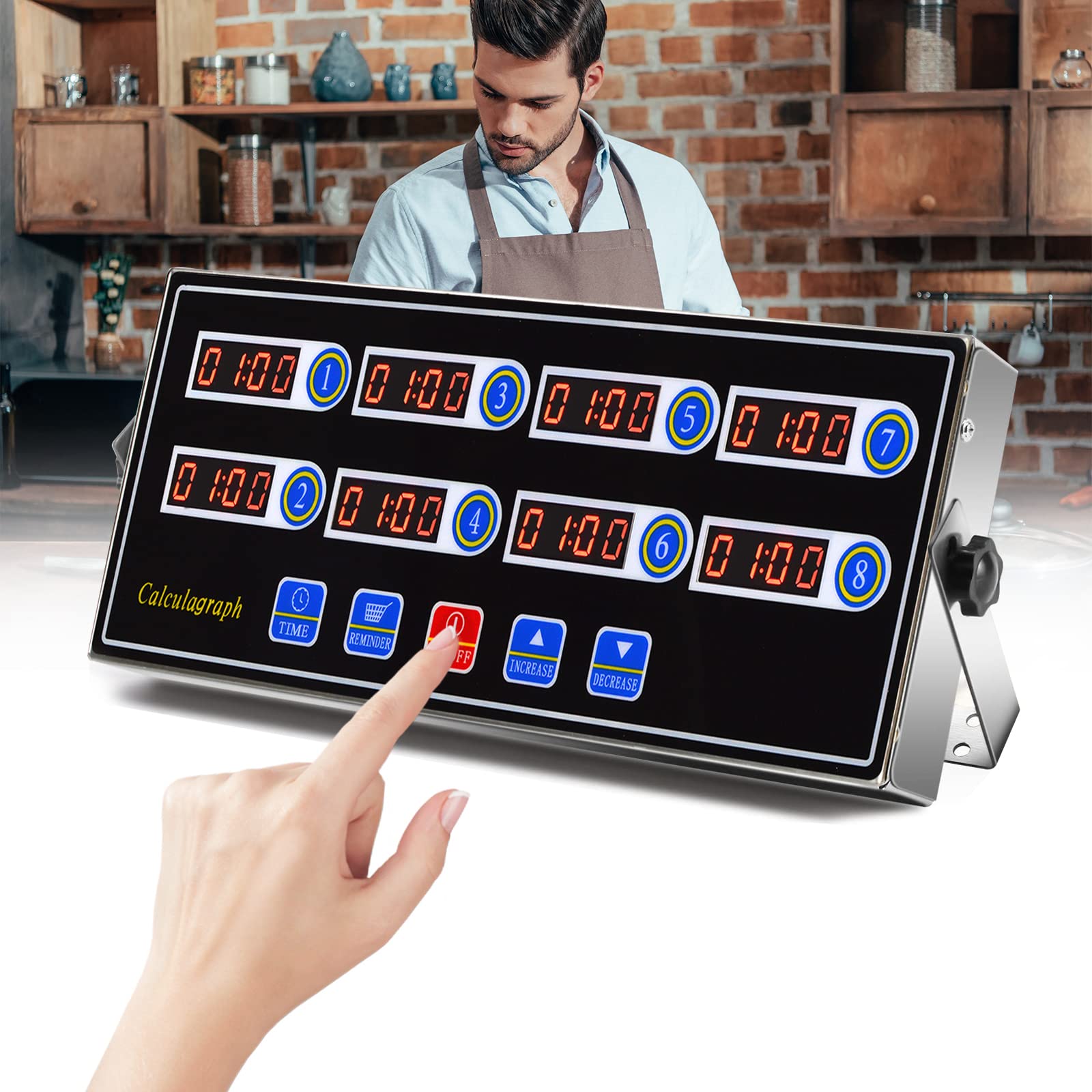 8 Channel Kitchen Timer Snapklik.com : Commercial 8 Channel Kitchen Timer Digital Restaurant ...