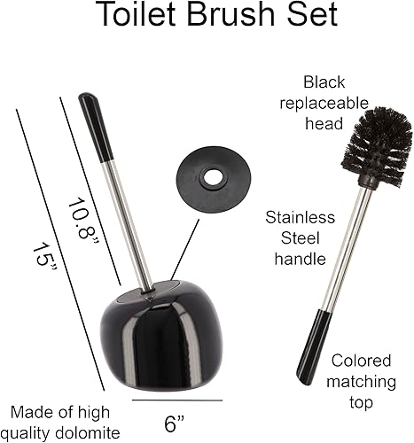 Miniatura 3 de PISE - Juego de escobilla de inodoro y soporte independiente