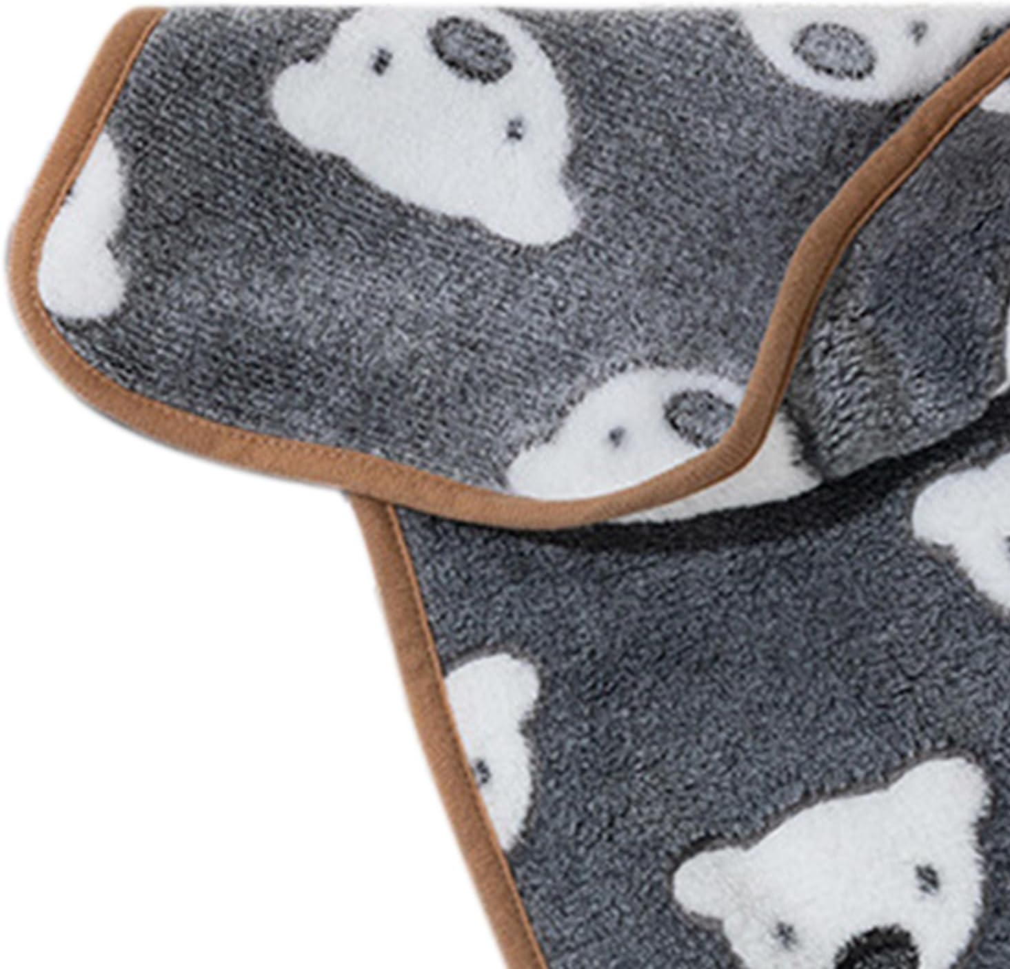 MINGZHE Milk Velvet Pet Warmer Pad,Dog Cute Heating Pad Soft Comfortable Cat Warming Mat, Warm Puppy Blankets Pet Blankets Cats Dogs,for Autumn Winter House Family(XL-Grey Background White Bear Head)