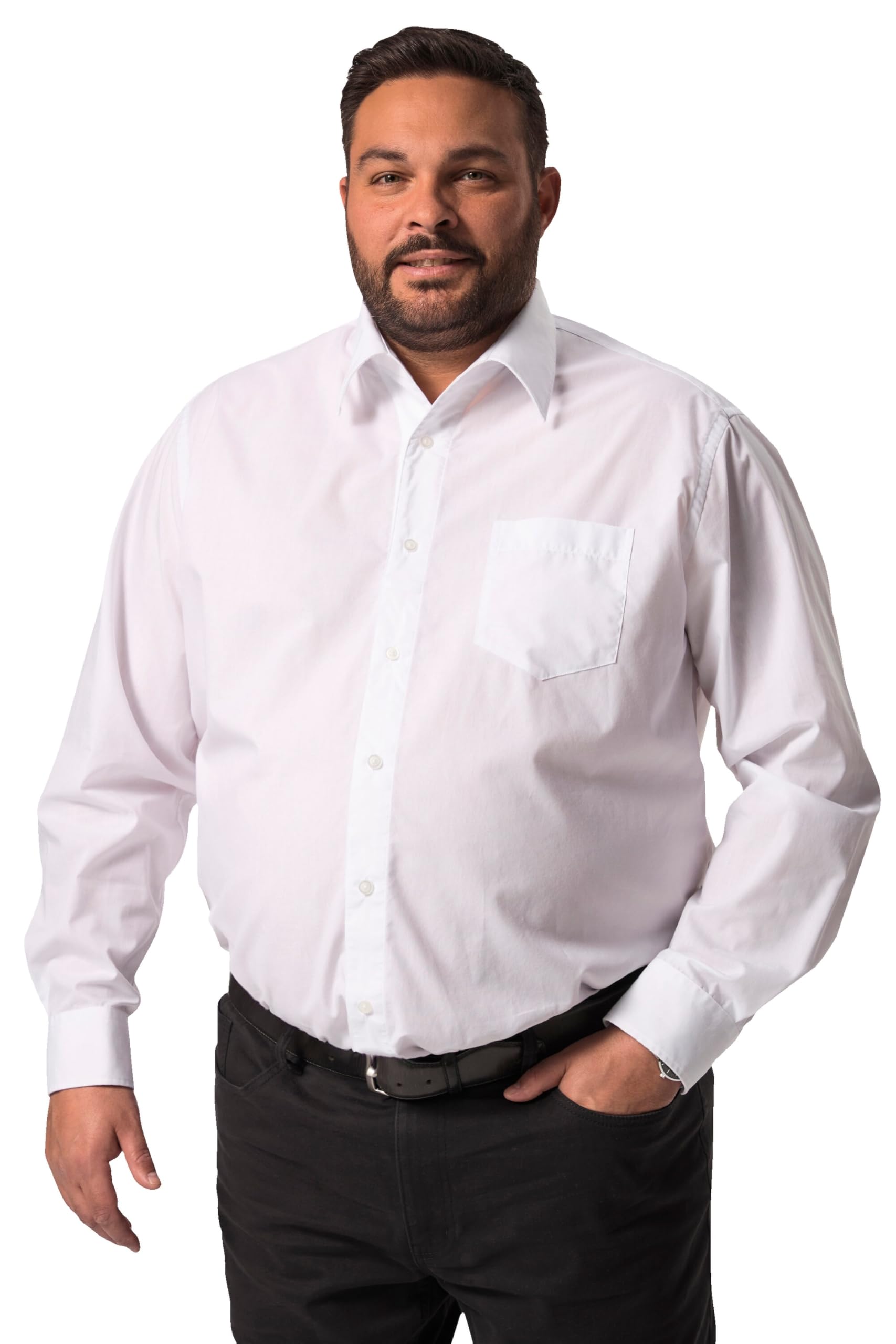 Men Plus Herren große Größen Übergrößen Menswear L-8XL Men+ Businesshemd, Langarm, Easycare, Vario-Kragen, Comfort Fit, bis 8 XL 830757