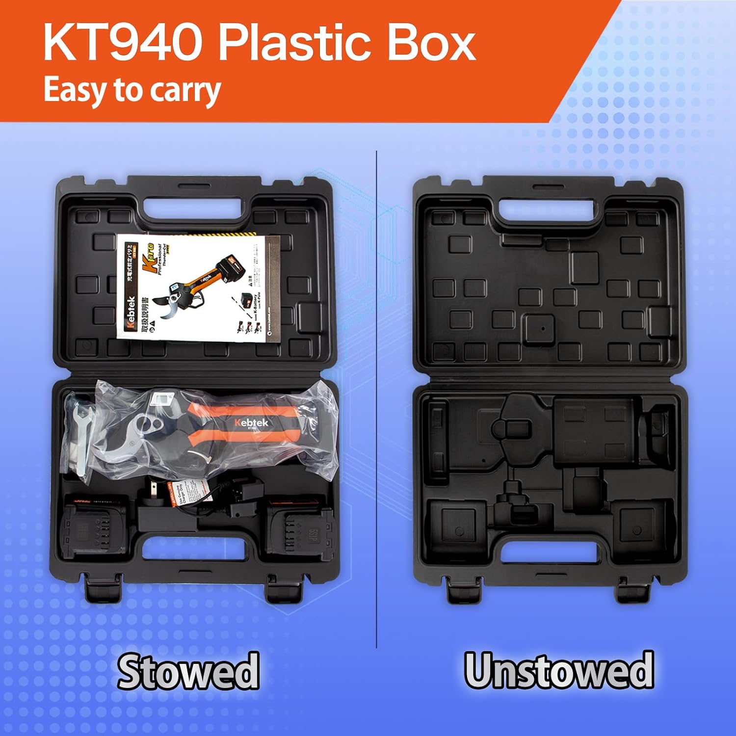 Plastic Carrying Case for KT940, Duarble Storage Case Tools Box Organizer Easy to Carry&Storage-Black