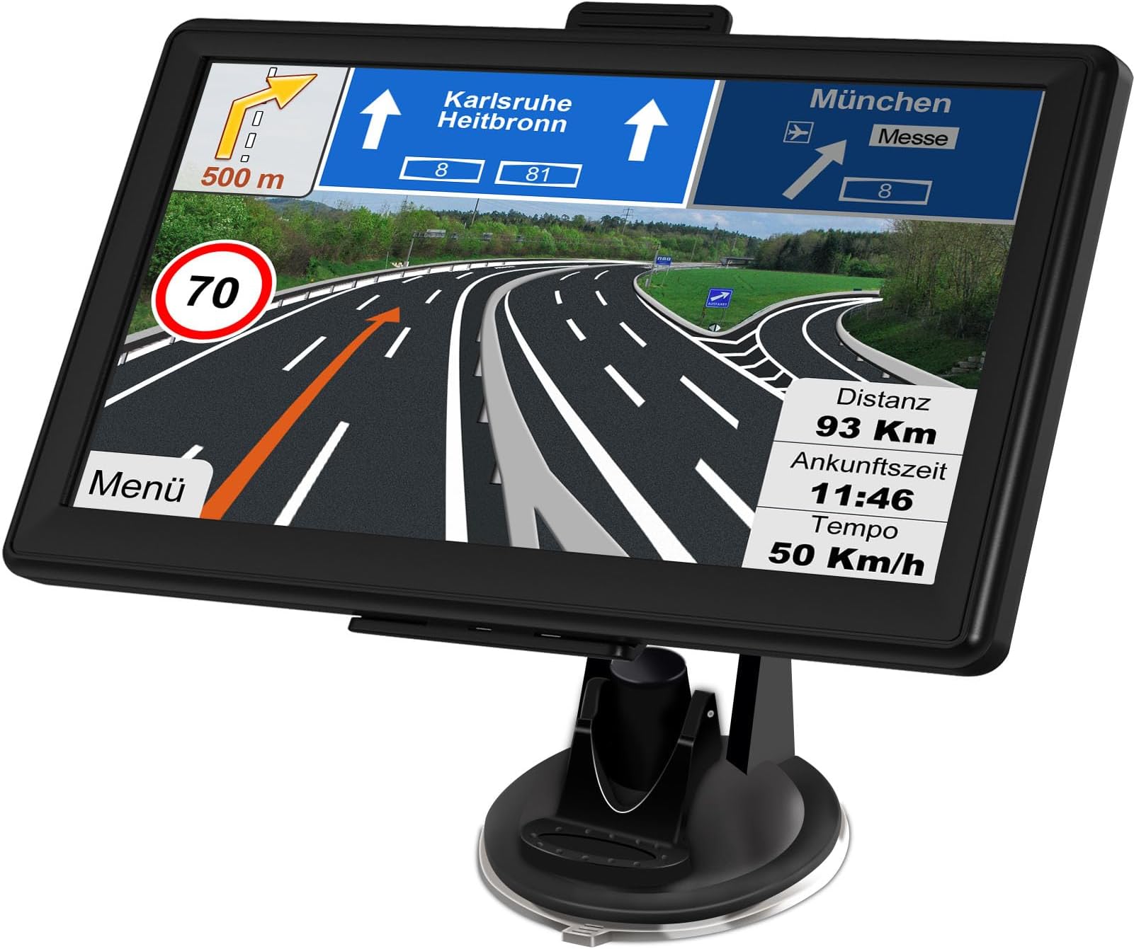 DRIVETECH24 7 Zoll GPS Navigationsgerät | Bluetooth Für LKW/PKW | Lebenslange Kartenupdates Europa