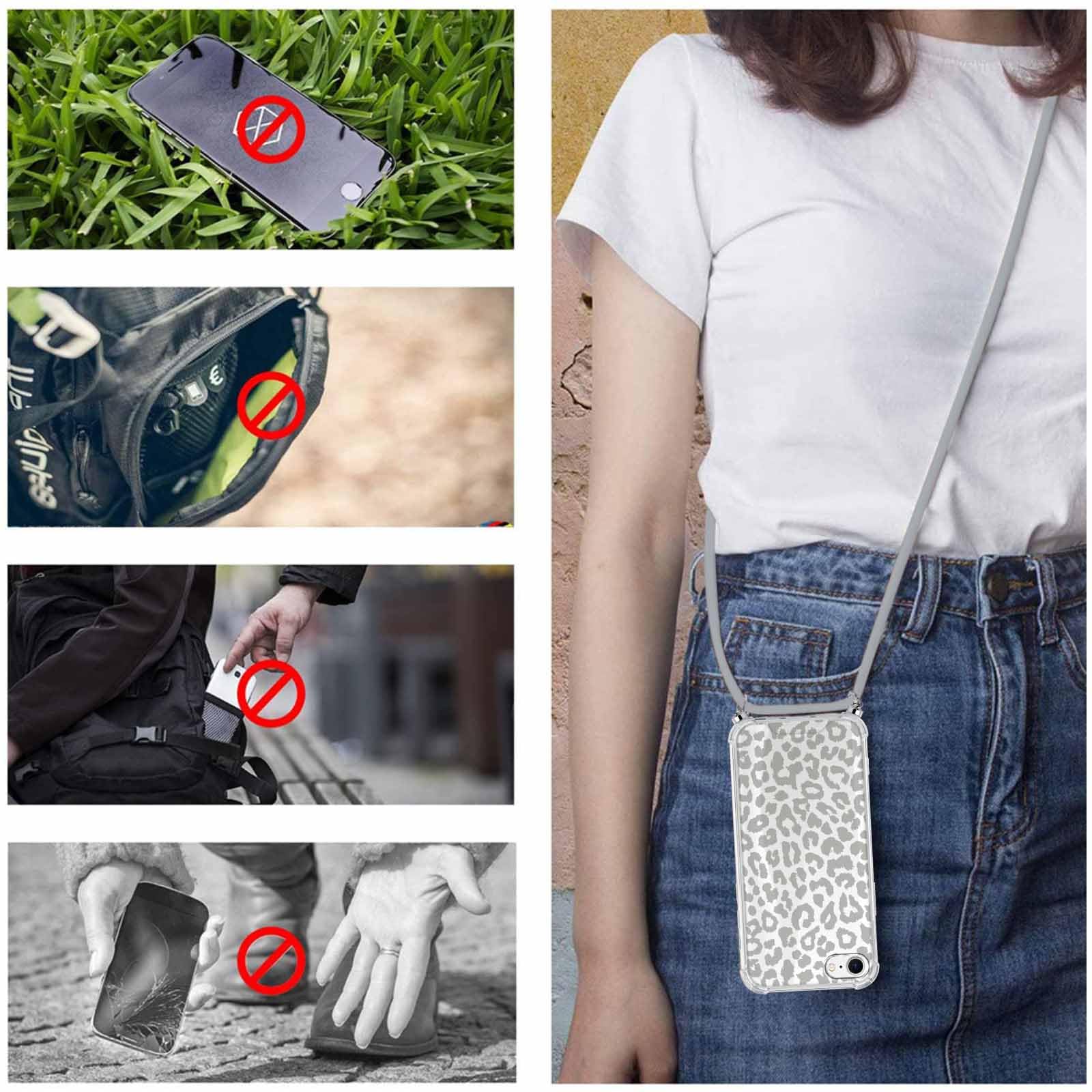 Handyhülle Für IPhone 16e Mit Kartenfach & Band – Drehbarer Ringständer, Stoßsicher Im Leoparden-Look