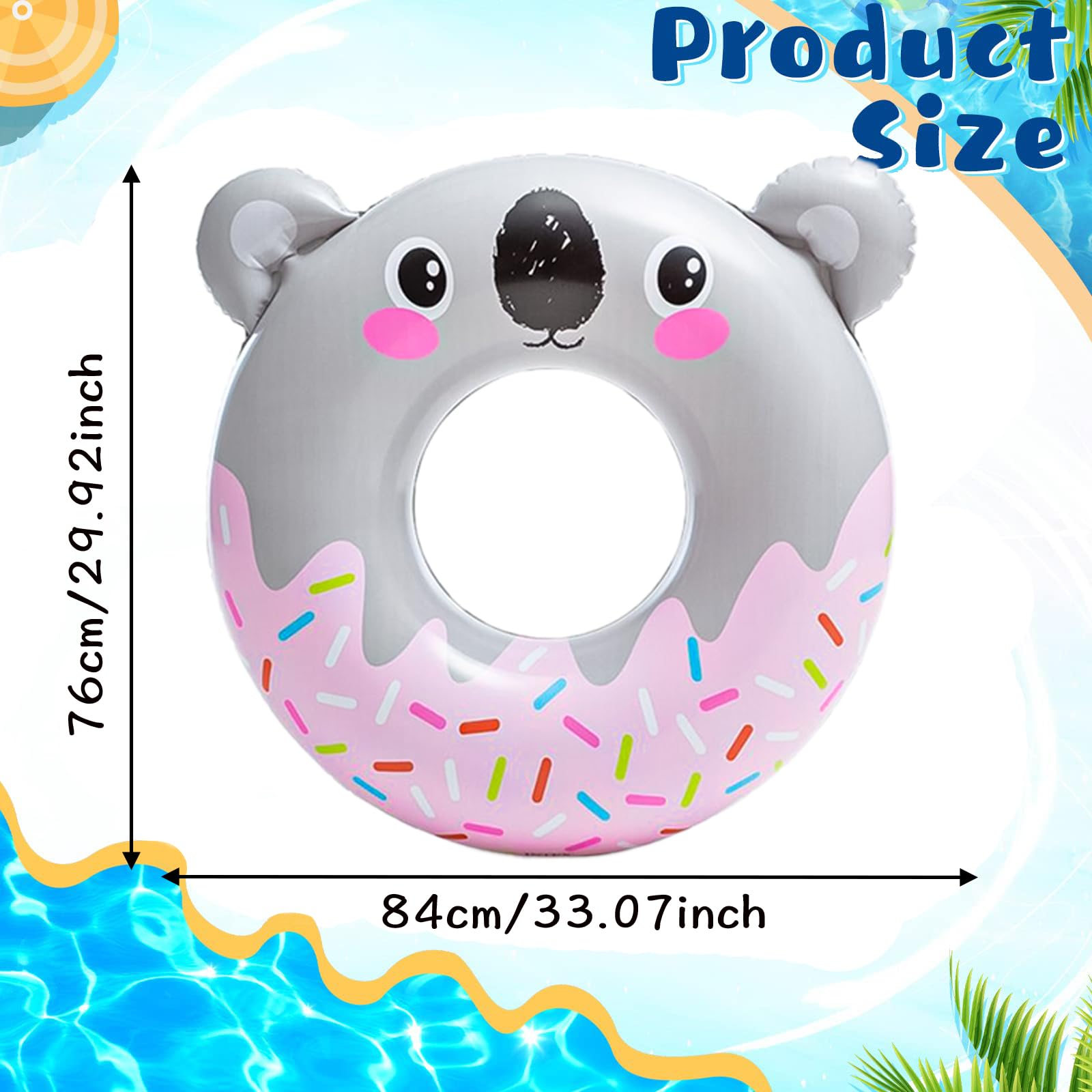 POPOYU Pool Inflatables Pool Floats,Inflatable Swimming Rings for Adults Kids,Pool Tubes Swimming Pool Toys Rubber Ring for Swimming Pool Beach Party Decorations,Kids Summer Gifts(84cm koala) - Image 3