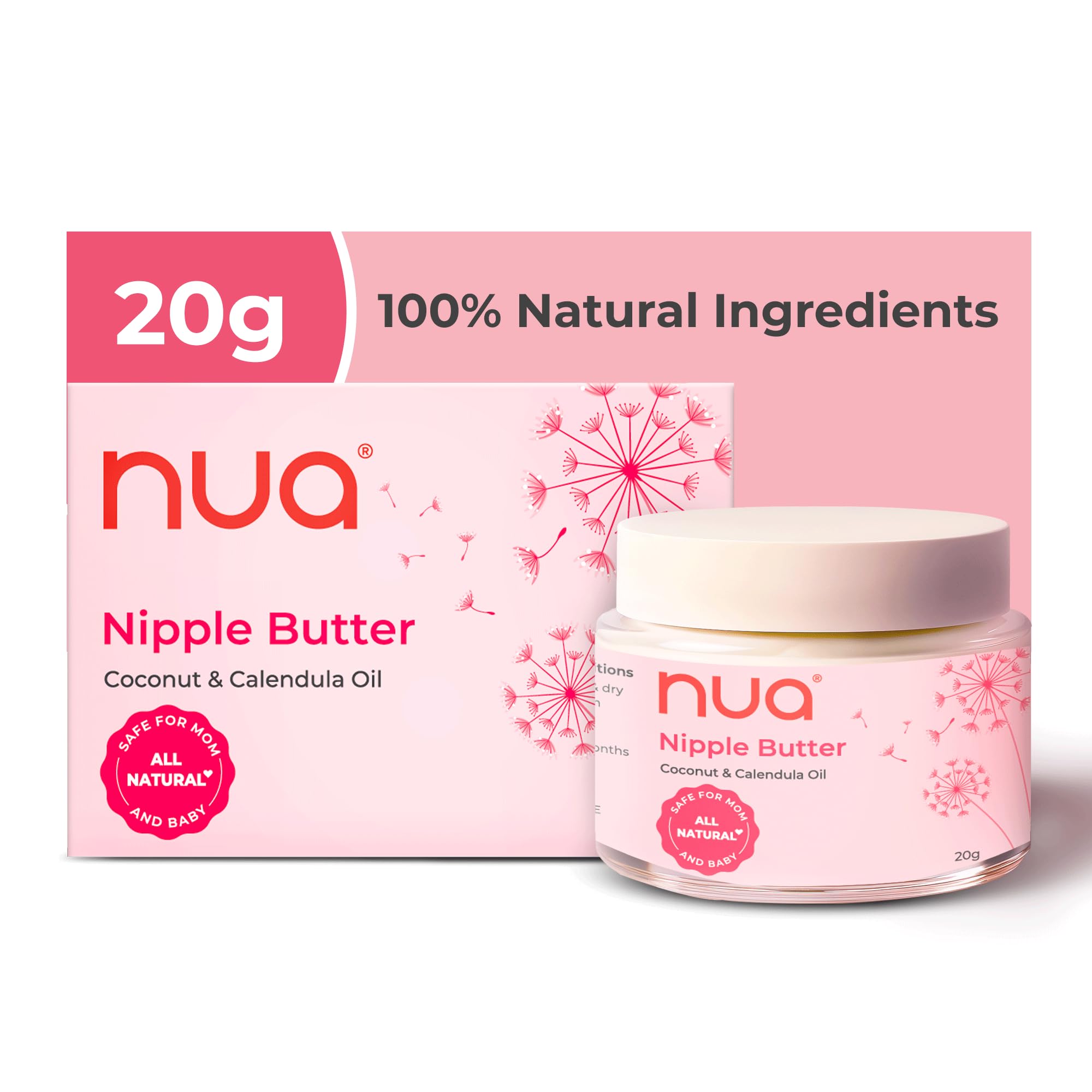 Nua Nipple Butter | 20g | Restores Softness & Eases Soreness During Breastfeeding | Hydrates Dry & Cracked Nipples | With Coconut & Calendula Oil | 100% Natural | Safe for Mom & Baby-image-26