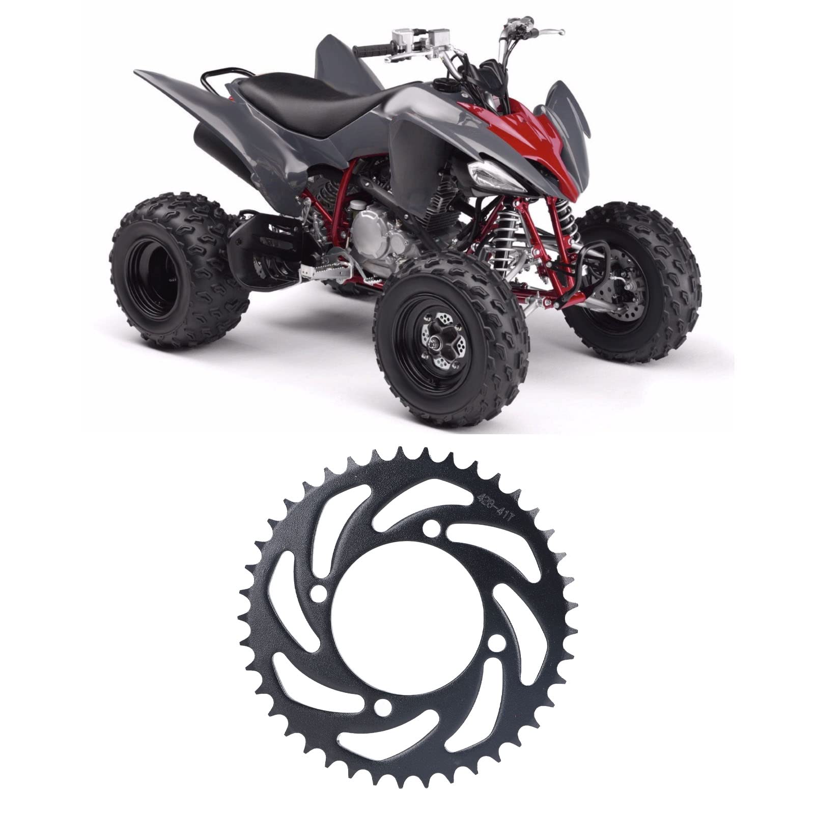 Fydun Pignon de Chaîne Arrière, 41T Le Noir Métal Pignon Arrière pour Chaîne 428 pour Pit Pro Pit Bike Trail Bike Dirt Bike