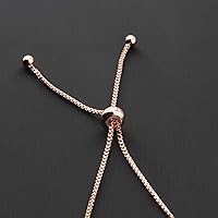 Vista 4 de ENSIANTH Pulsera ajustable con signo del zodiaco de oro rosa, regalo de cumpleaños para mujer