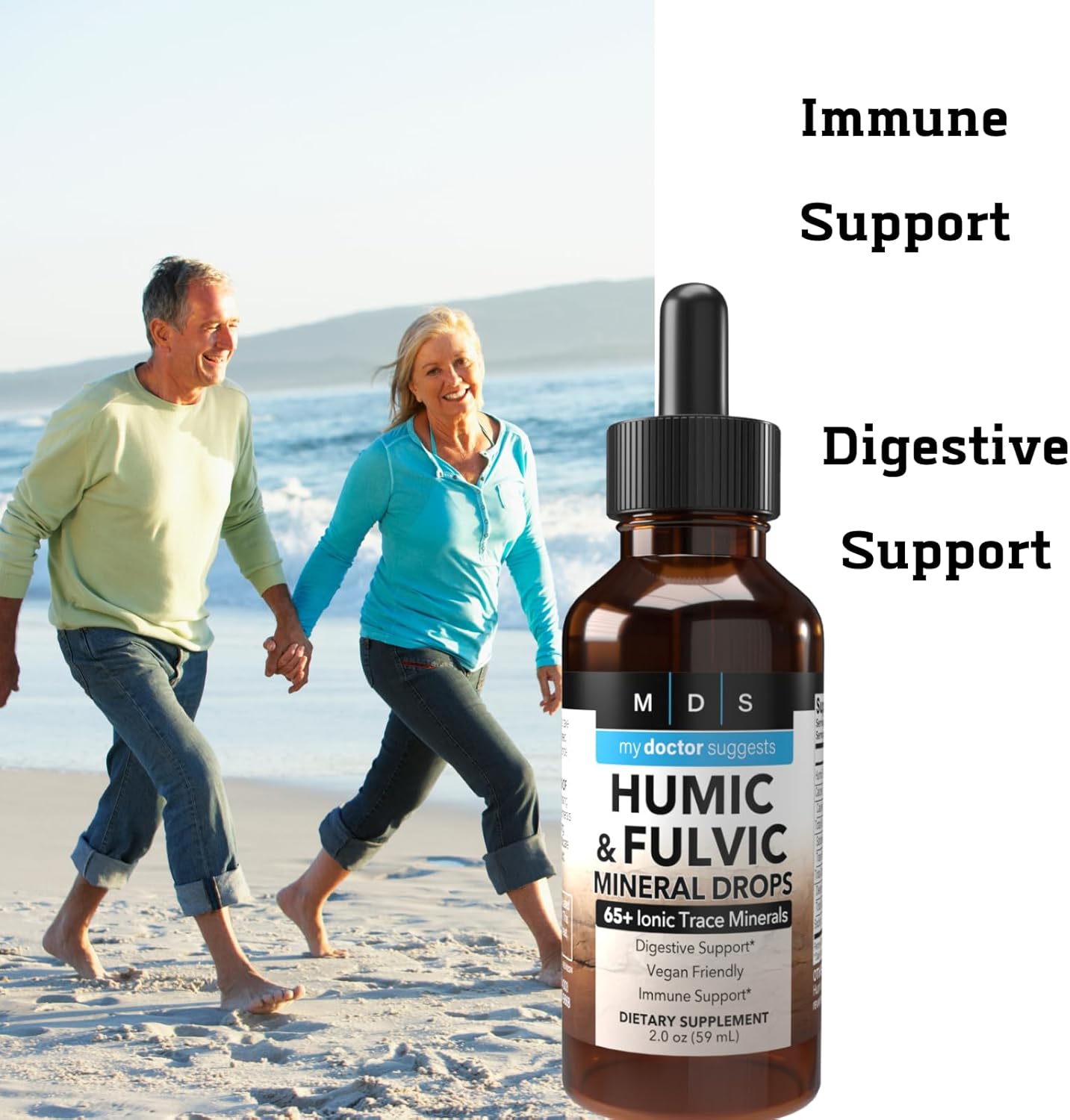 Humic & Fulvic Acid Supplement - Detox and Cellular Support, 2oz Liquid - Optimal Wellness Formula
