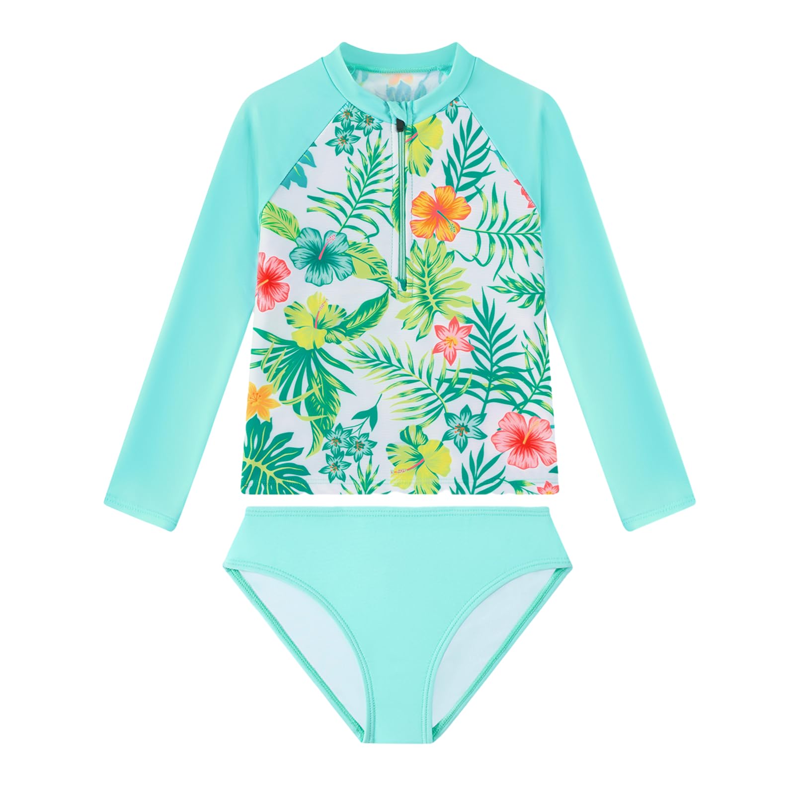 Angel season Girls Rash Guard Swimsuit Set Toddler Kids Swimwear Long Sleeve Bathing Suits Little Girl Summer UPF 50+
