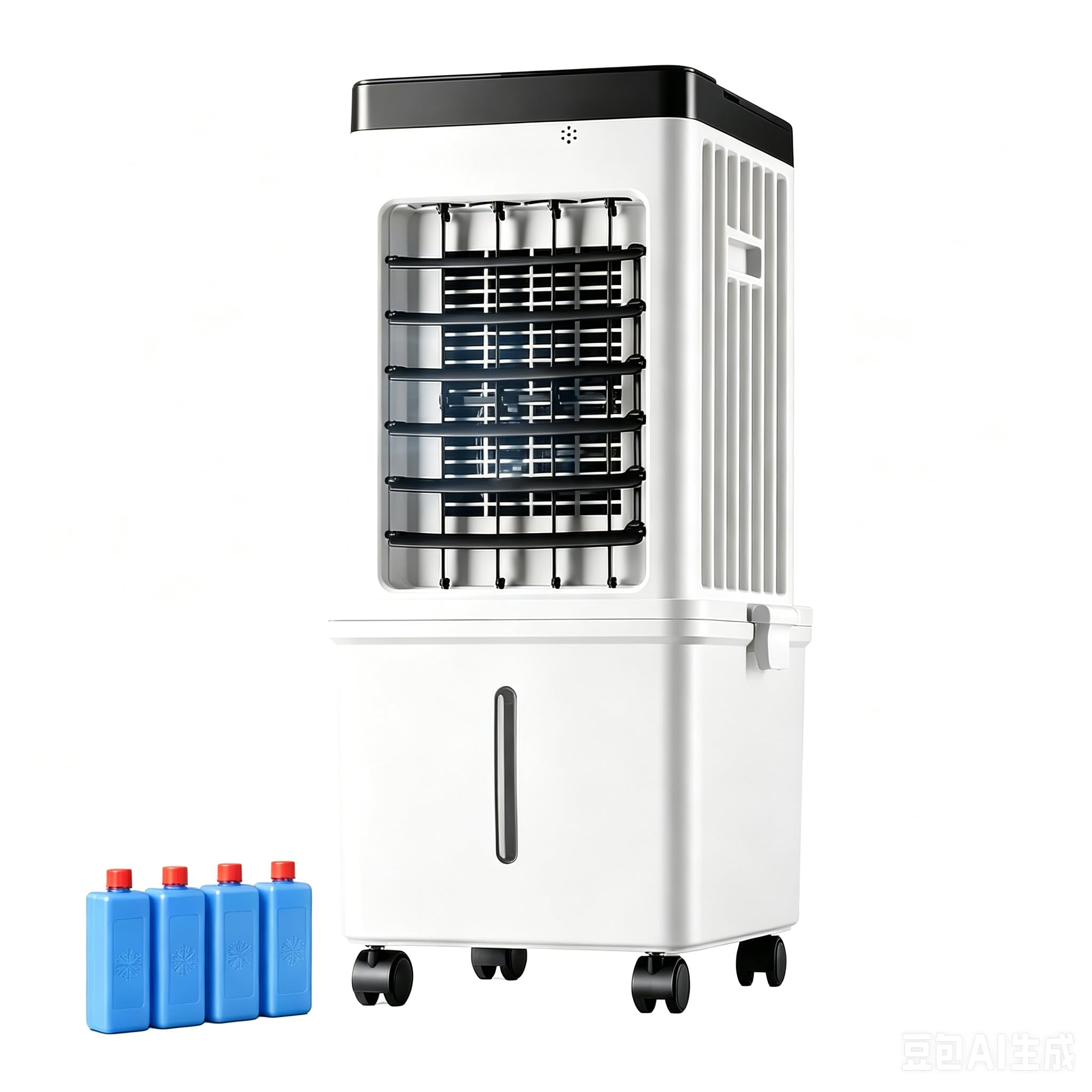pedenencelia Windowless Evaporative Cooler, Portable Swamp Cooler Fan with 15L Large Tank, 4 Ice Packs, Remote, Touch Panel, 3 Speeds, 90 Degree Oscillation for Bedroom
