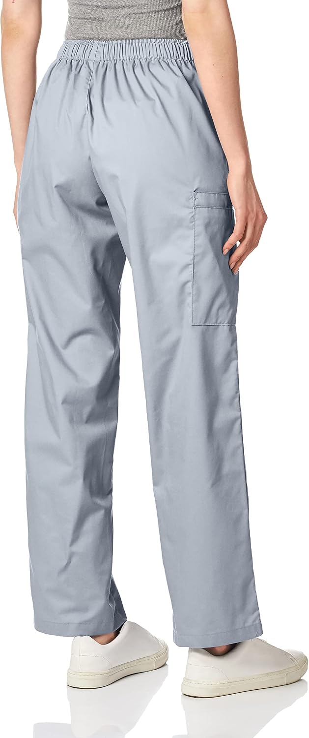 WINK WonderWORK Women's Pull-On Cargo Scrub Pant, Grey, S TAL