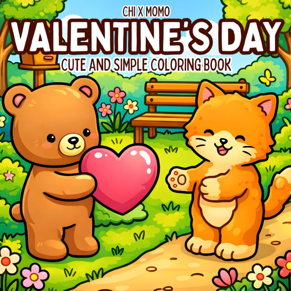Valentine's Day Coloring Book: Cute and Simple Coloring Book for Adults and Kids, Bold and Easy Designs for Relaxation with Valentine's Day Themed Activities